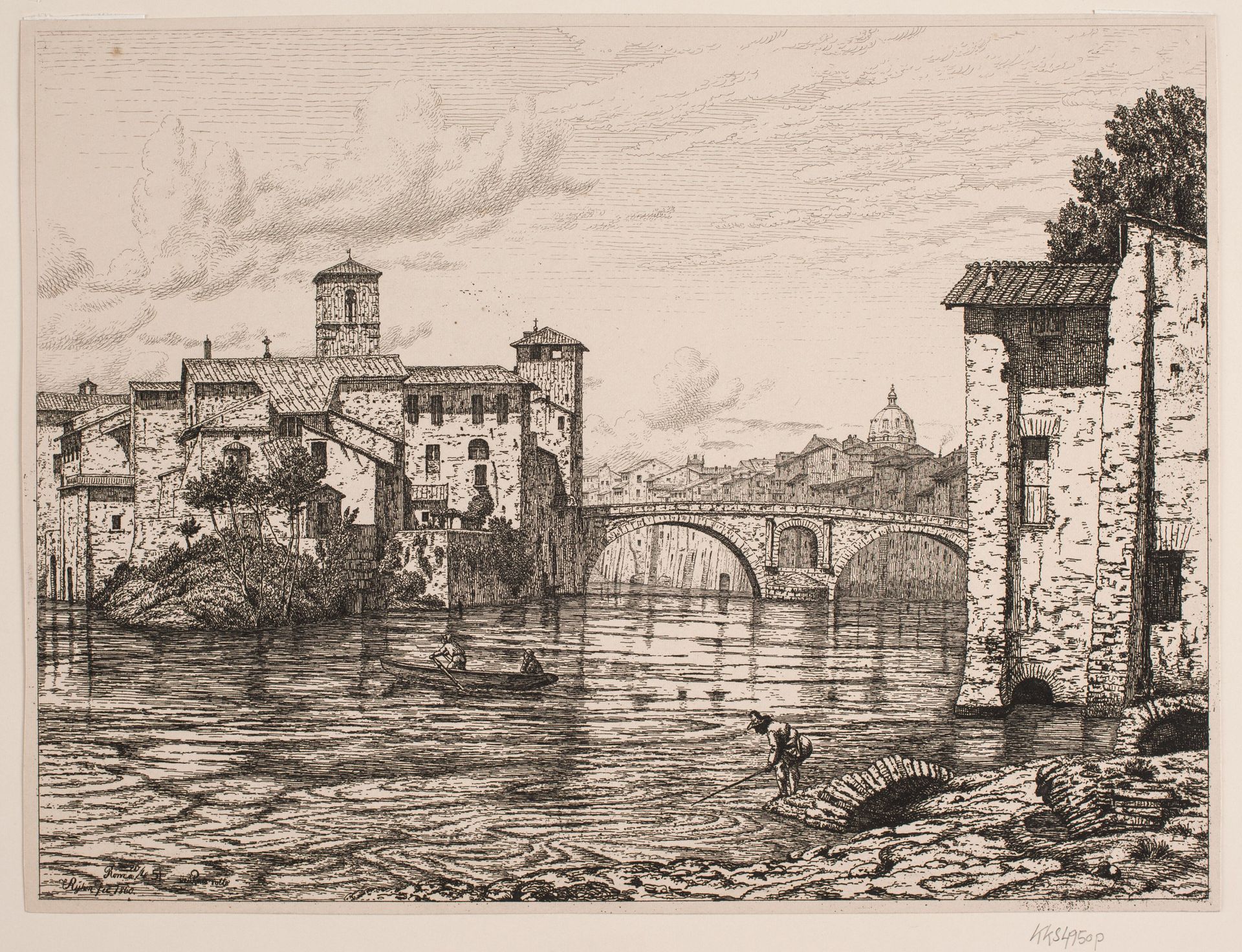 Parti ved Ponte Rotto i Rom by Vilhelm Kyhn