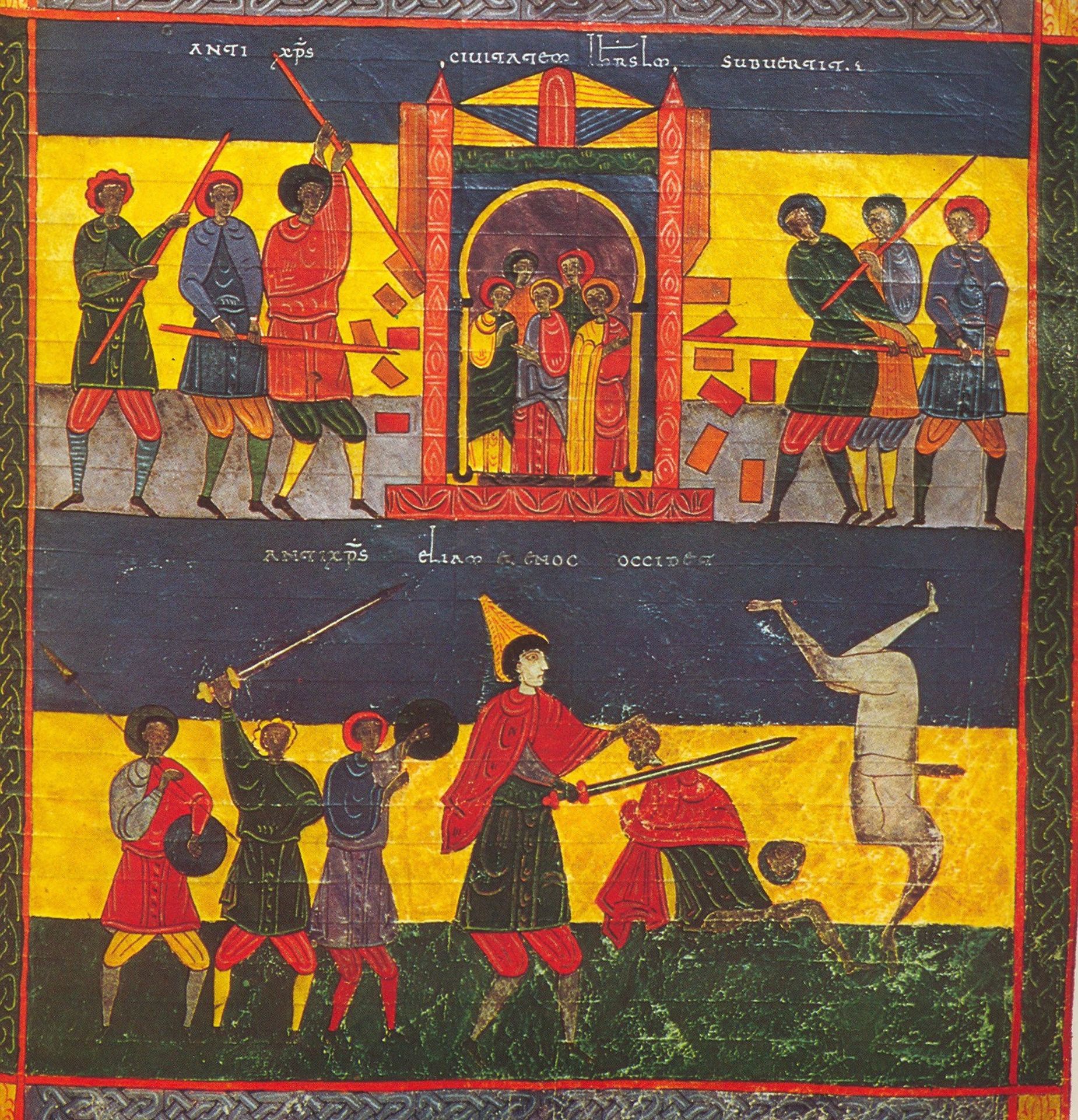 Les Nations foulent la Cité Sainte. Le meurtre des deux Témoins. La Bête Faux Prophète . Apoc. XI by Facundus