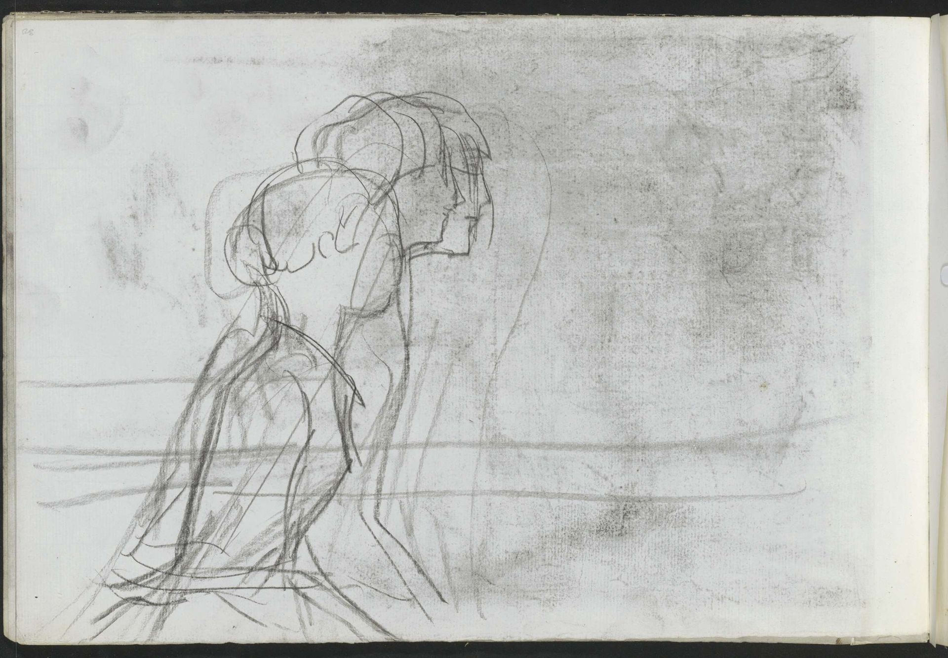 Drie jonge vrouwen, in profiel by Isaac Israels