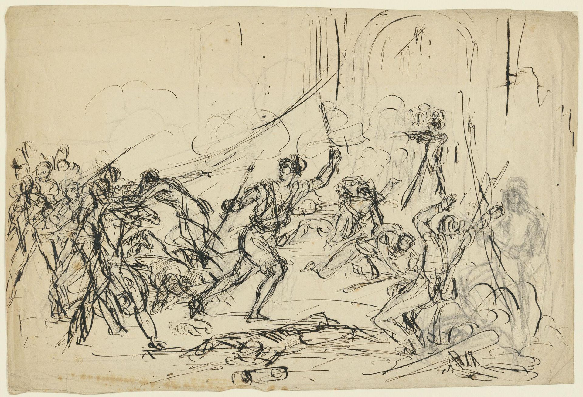 Study for "The Skirmish at the Pont d'Arcole" by Auguste Raffet