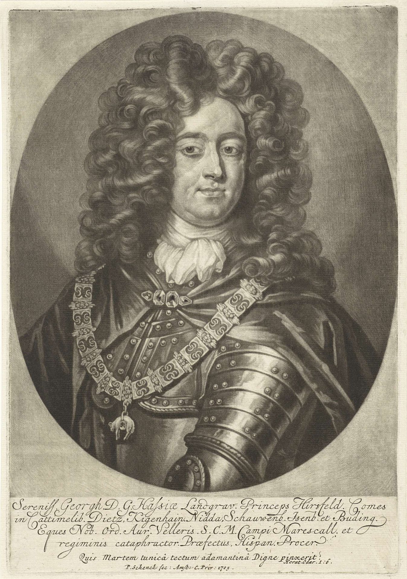 Portret van George Lodewijk van Hessen-Darmstadt by Pieter Schenk