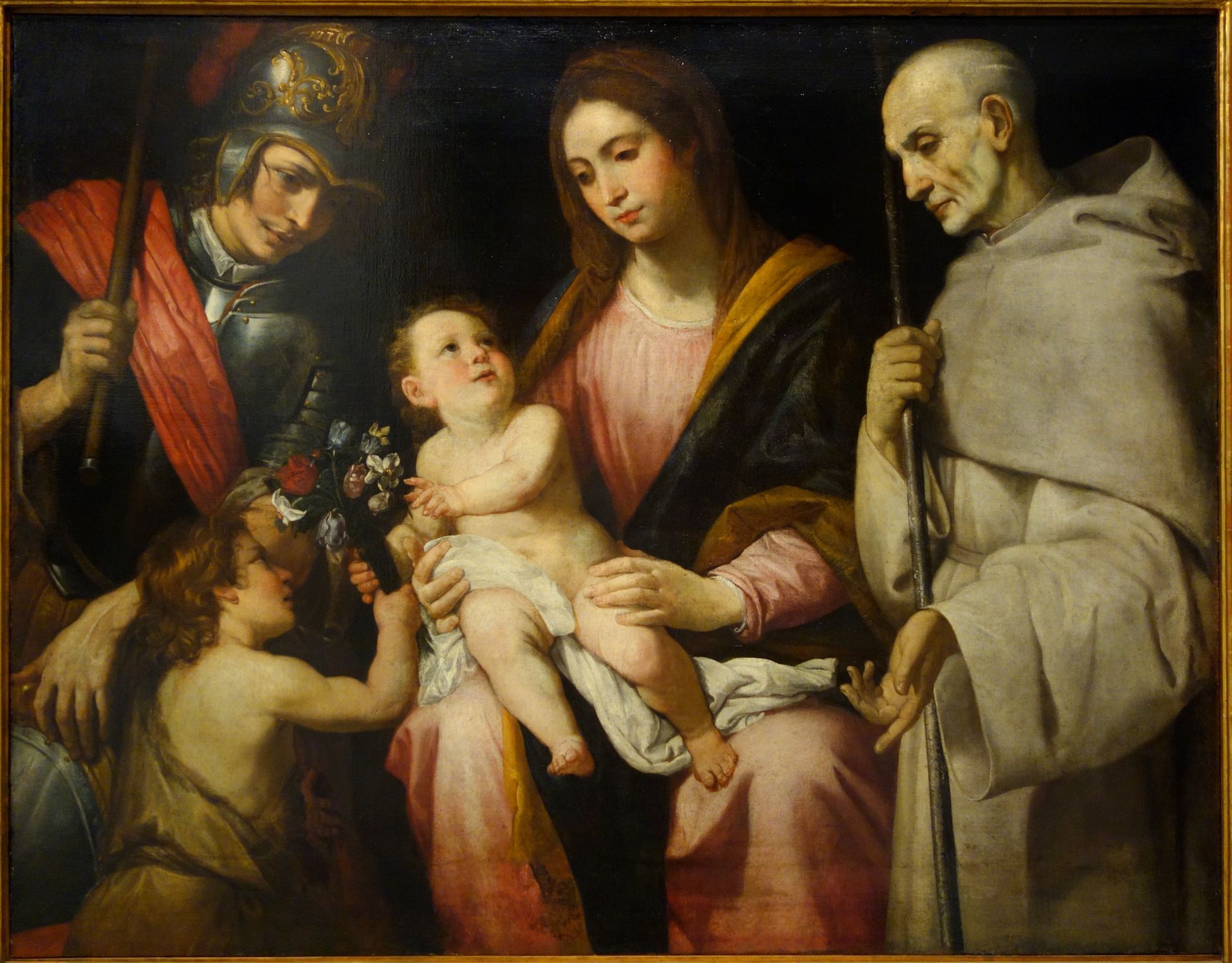Madonna with Child and Saints George, Bernard, and John by Domenico Fiasella