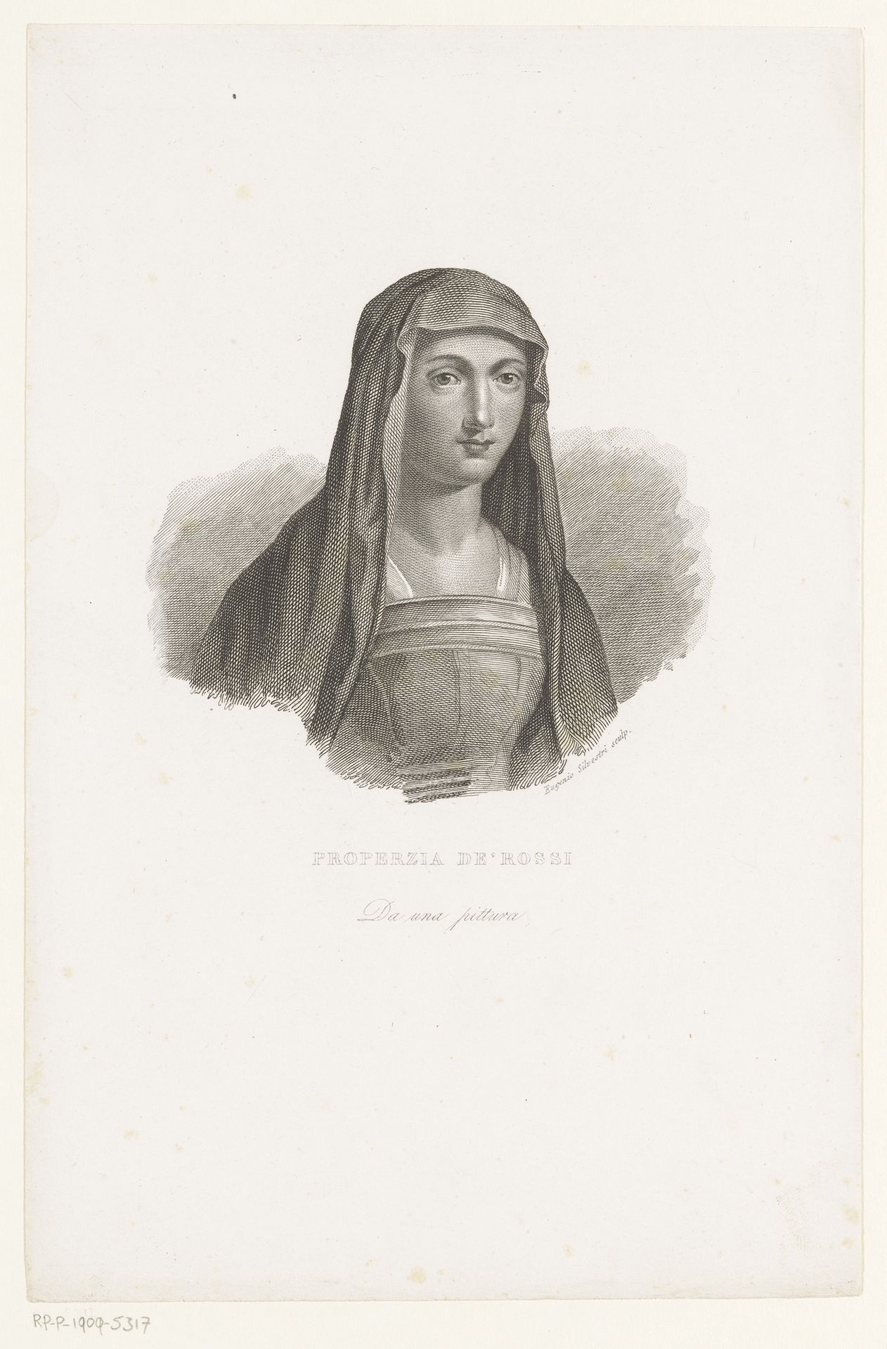 Portret van beeldhouwer Properzia de' Rossi by Eugenio Silvestri