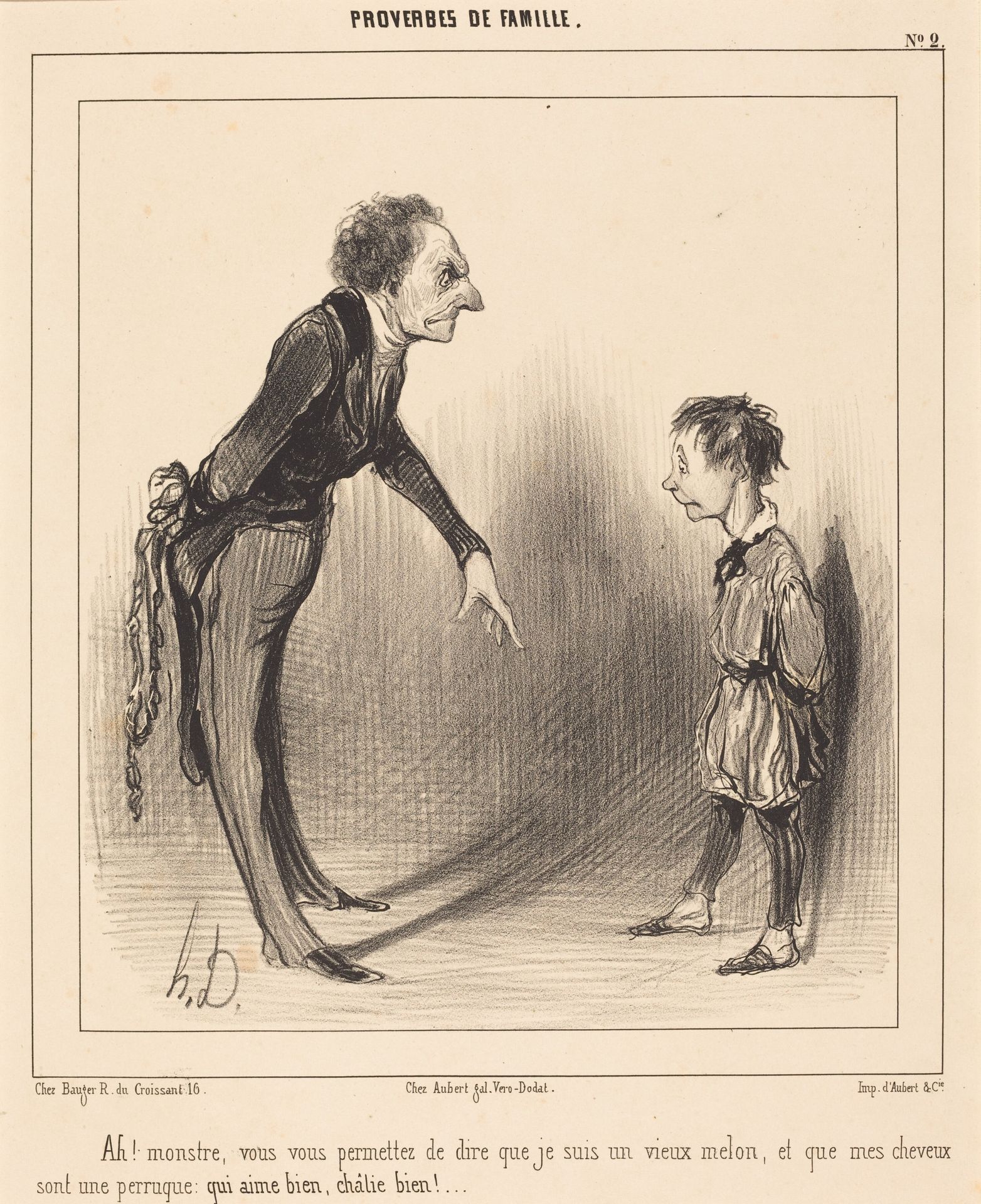 Ah! monstre, vous vous permettez... by Honoré Daumier