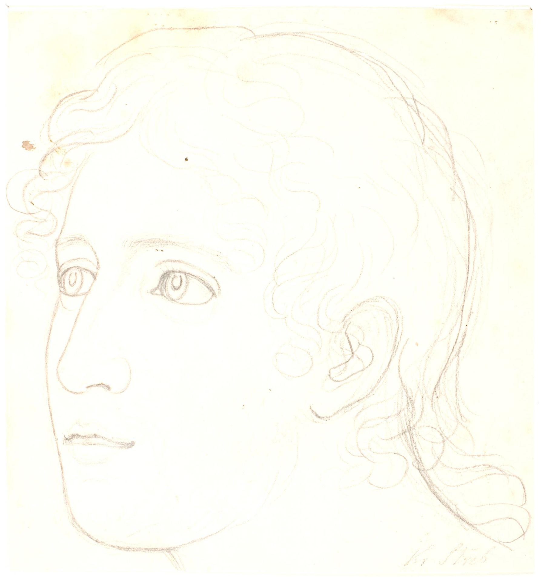 Studiehoved af Hother. Trekvartprofil by C.G. Kratzenstein Stub