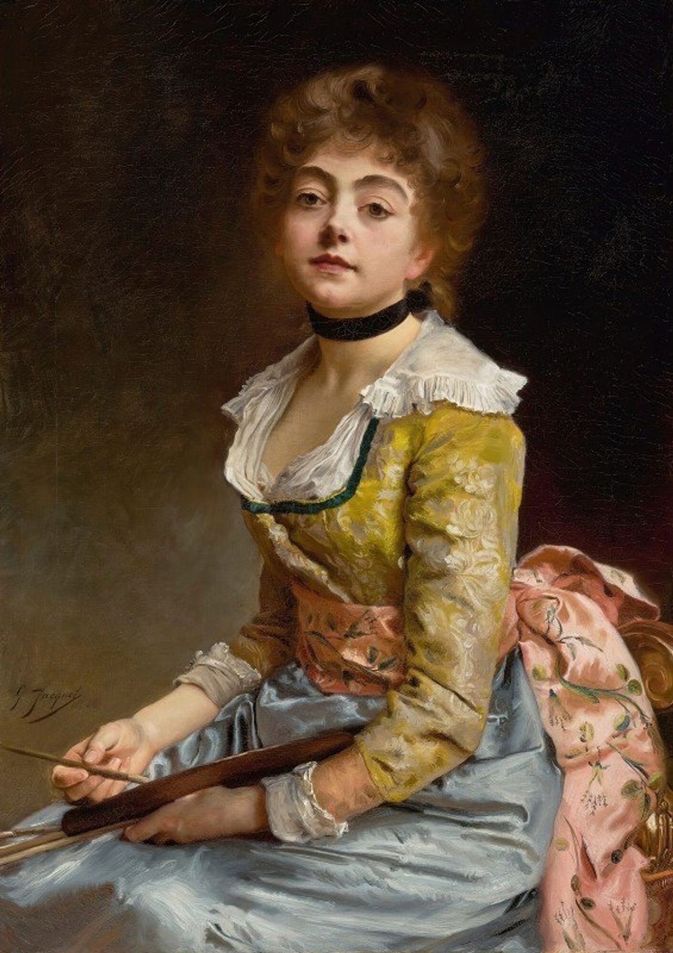 Portrait Of An Artist by Gustave Jean Jacquet
