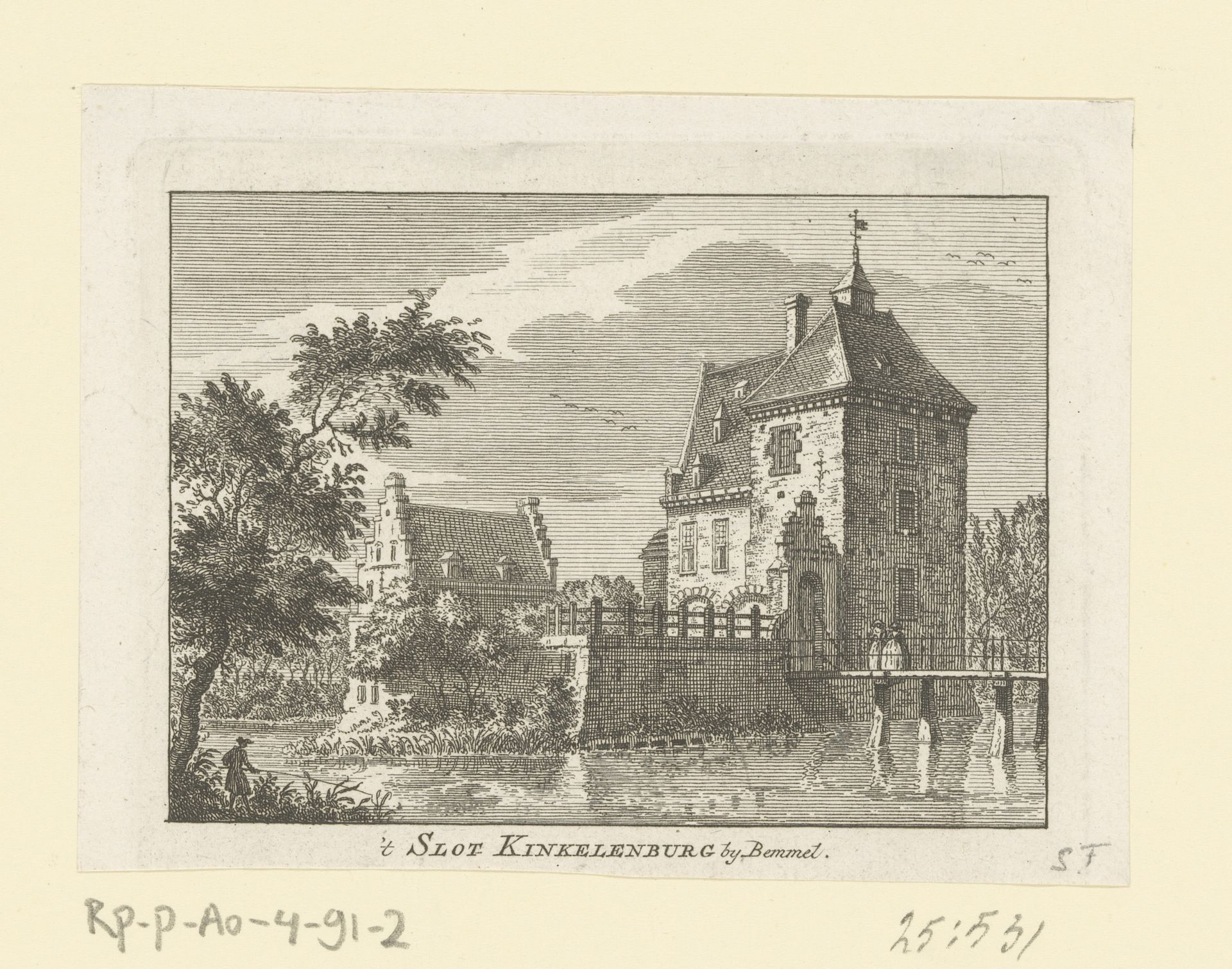 Gezicht op Kasteel de Kinkelenburg by Simon Fokke