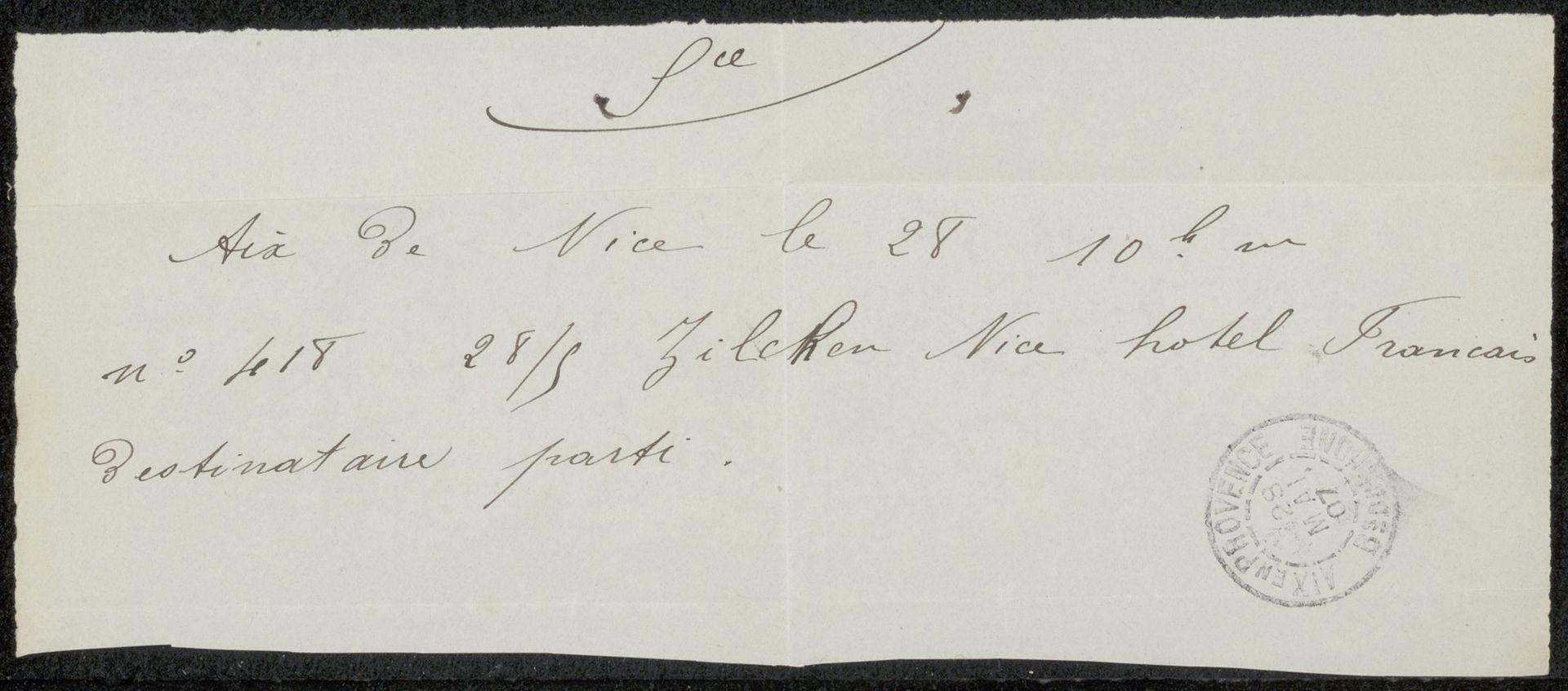 Brief aan Philip Zilcken by Eugénie Clapier-Houchart