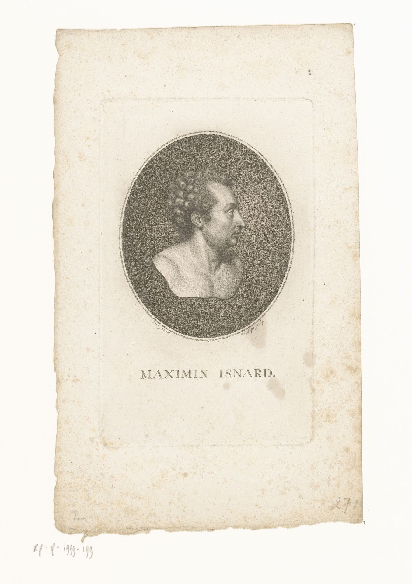 Portret van Maximin Isnard by Johann Heinrich Lips