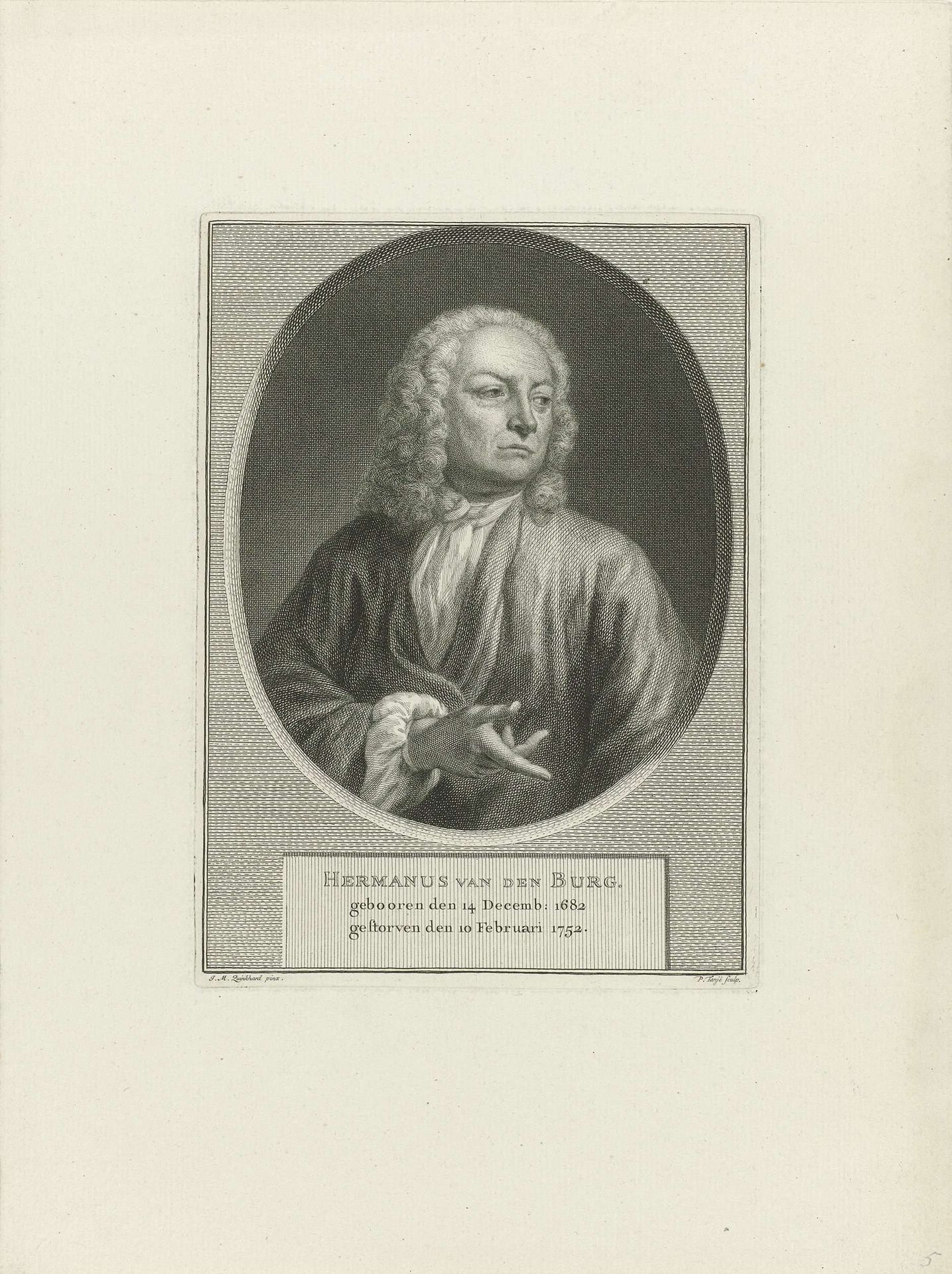 Portret van Hermanus van den Burg by Pieter Tanjé
