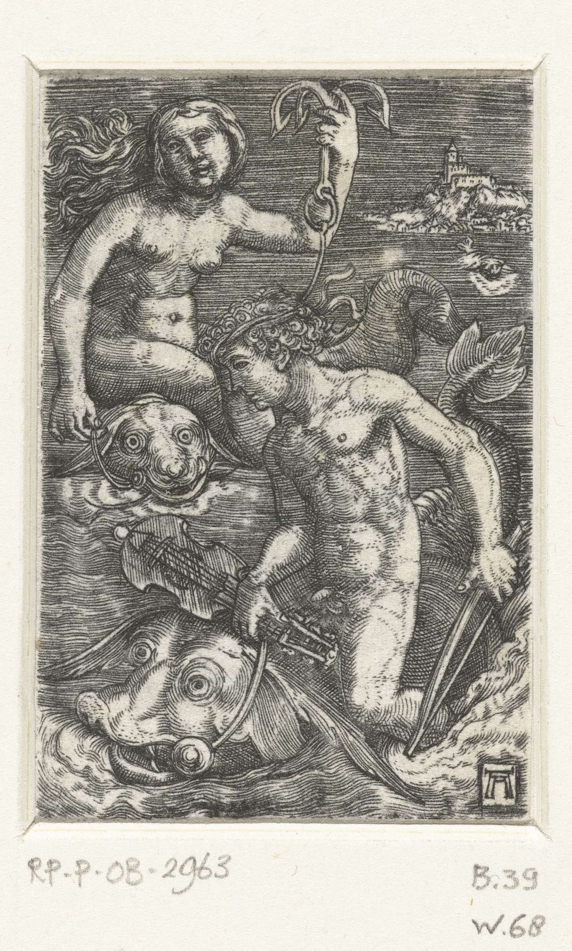 Arion en een Nereïde by Albrecht Altdorfer