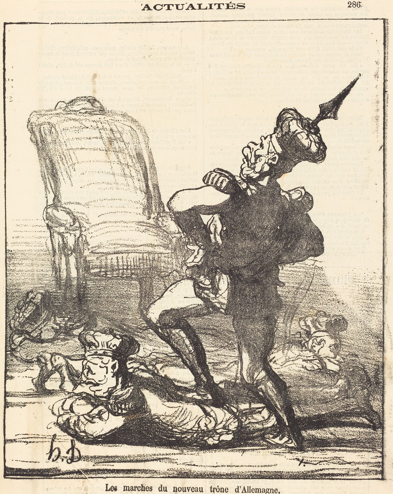 Les marches du nouveau trone d'Allemagne by Honoré Daumier