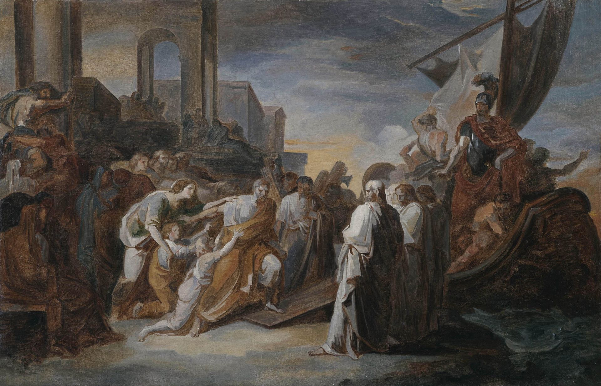 Departure of Attilio Regolo for Carthage (Preparatory sketch) by Vincenzo Camuccini