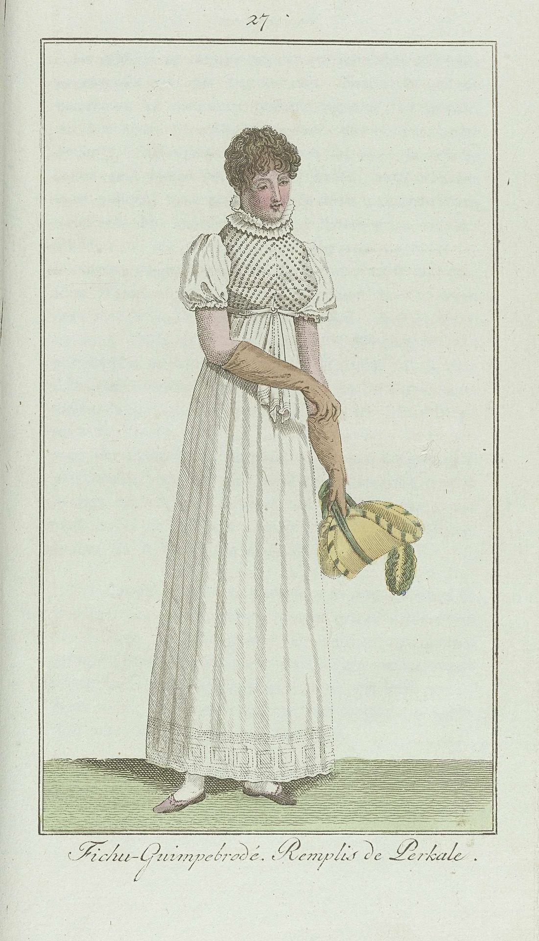 Elegantia, of tijdschrift van mode, luxe en smaak voor dames, November 1807, No. 27: Fichu-Guimpebrodé... by Anonymous