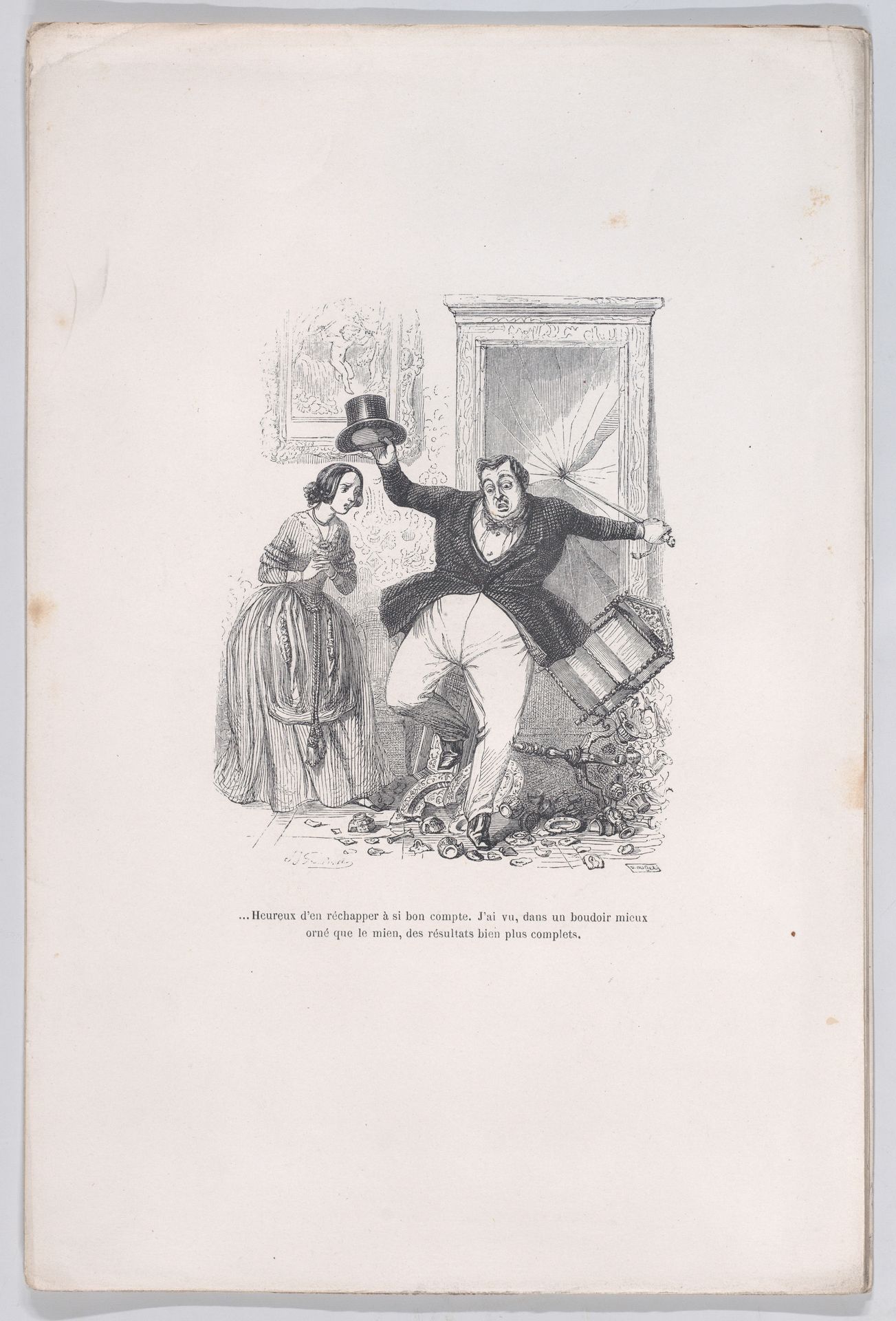 "...Happy to get away with it so cheaply." from the Little Miseries of Human Life by J. J. Grandville
