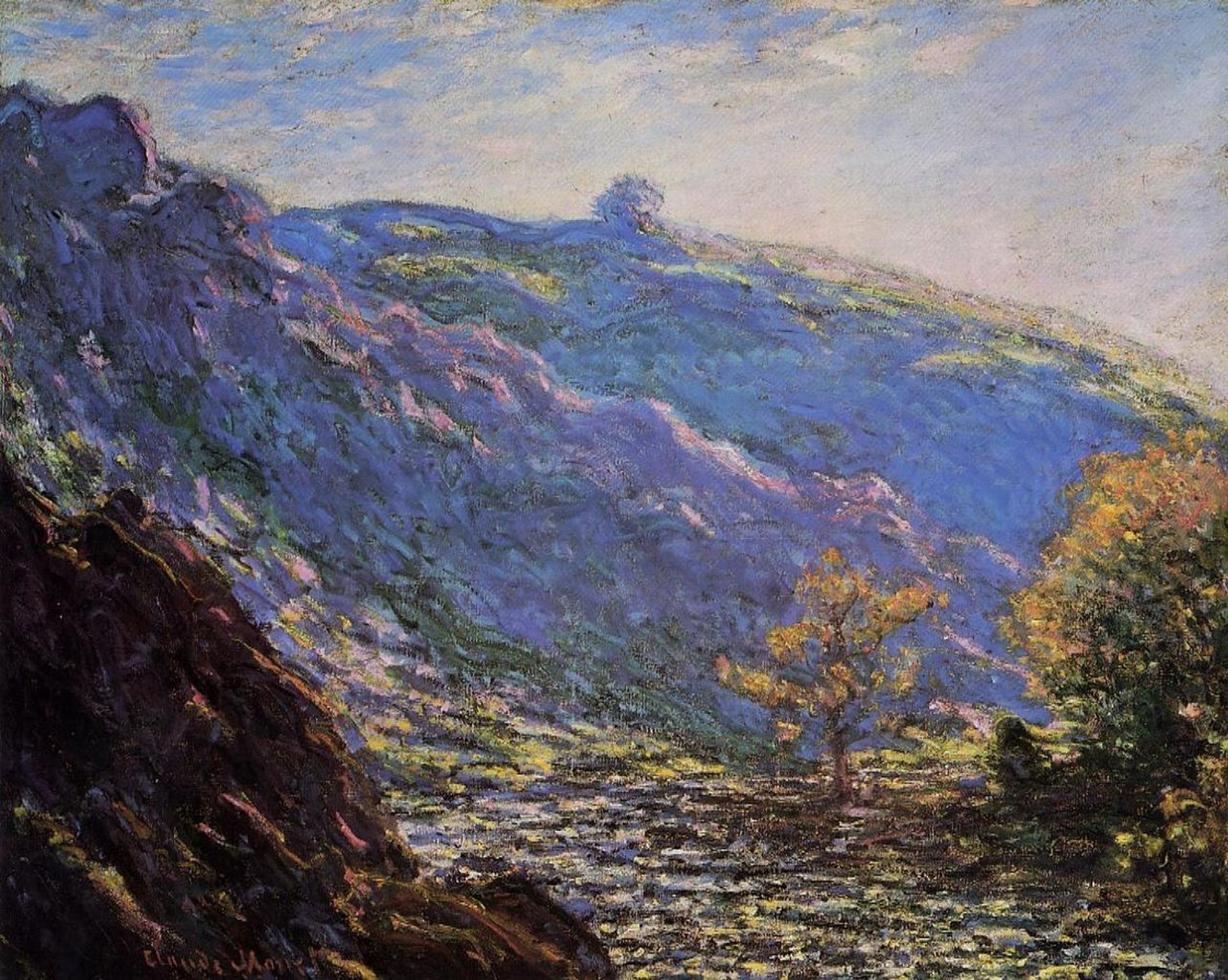 The Old Tree, Sunlight on the Petit Cruese by Claude Monet