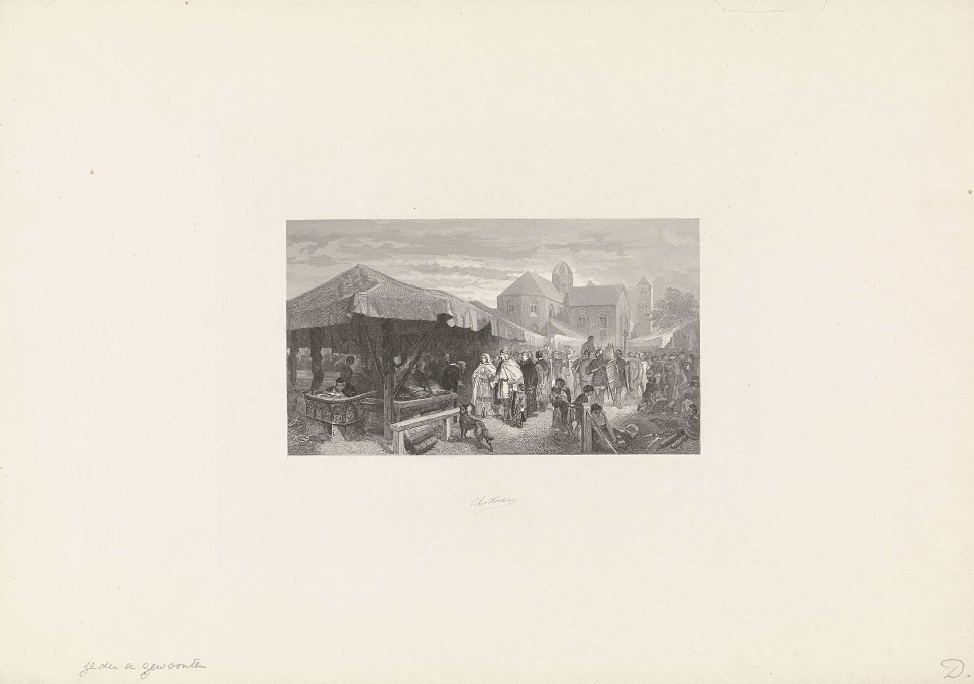 Middeleeuwse jaarmarkt te Utrecht by Christiaan Lodewijk van Kesteren