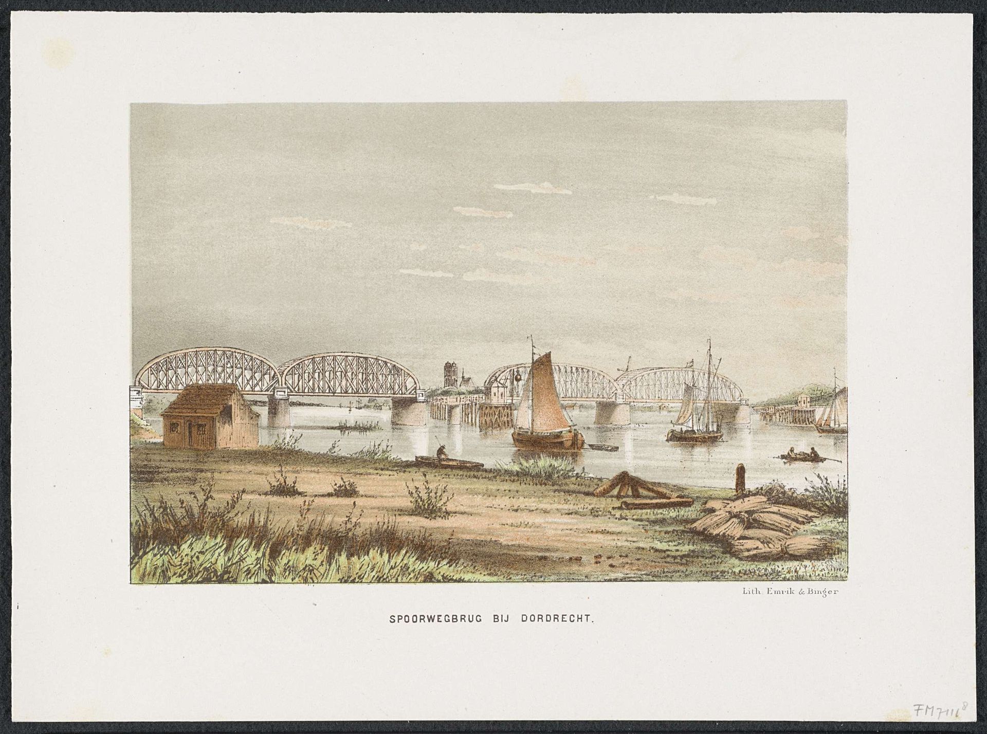 Spoorbrug bij Dordrecht, 1872 by Anonymous