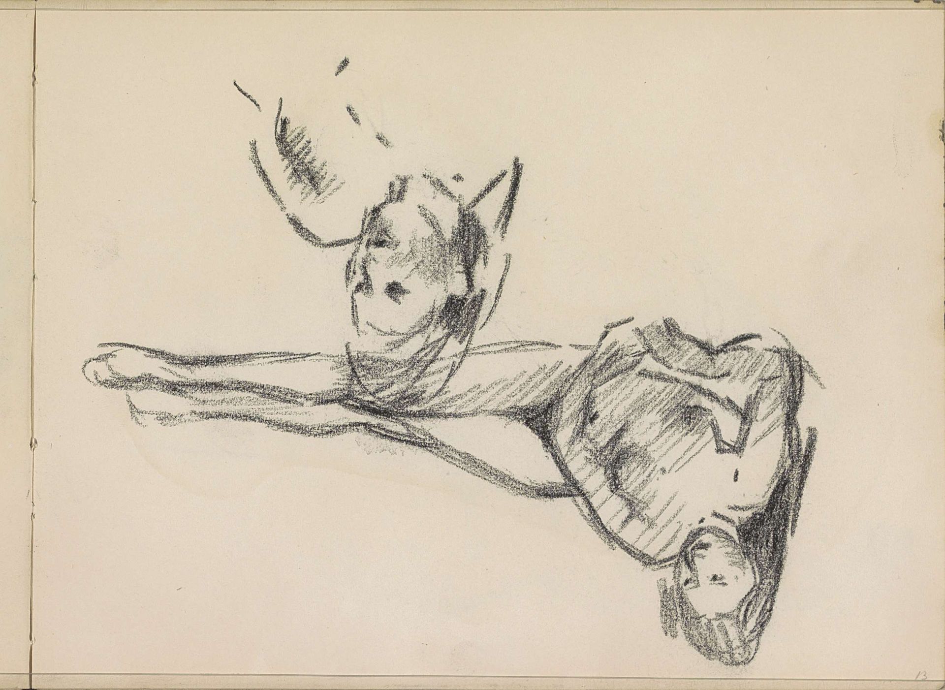 Twee studies van een liggend vrouwelijk naakt by Isaac Israels