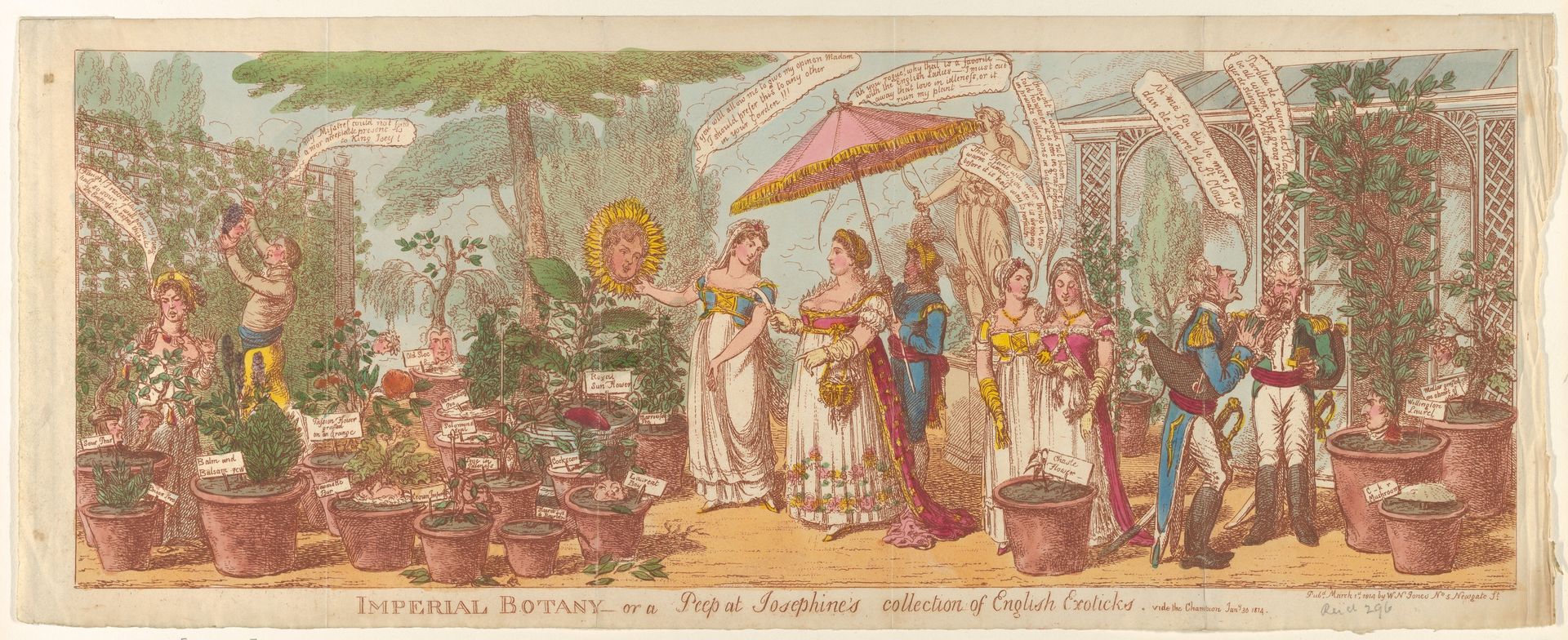 Imperial Botany–or a Peep at Josephine's Collection of Engilsh Exoticks, vide the Champion Jany 30, 1814 by Charles Williams