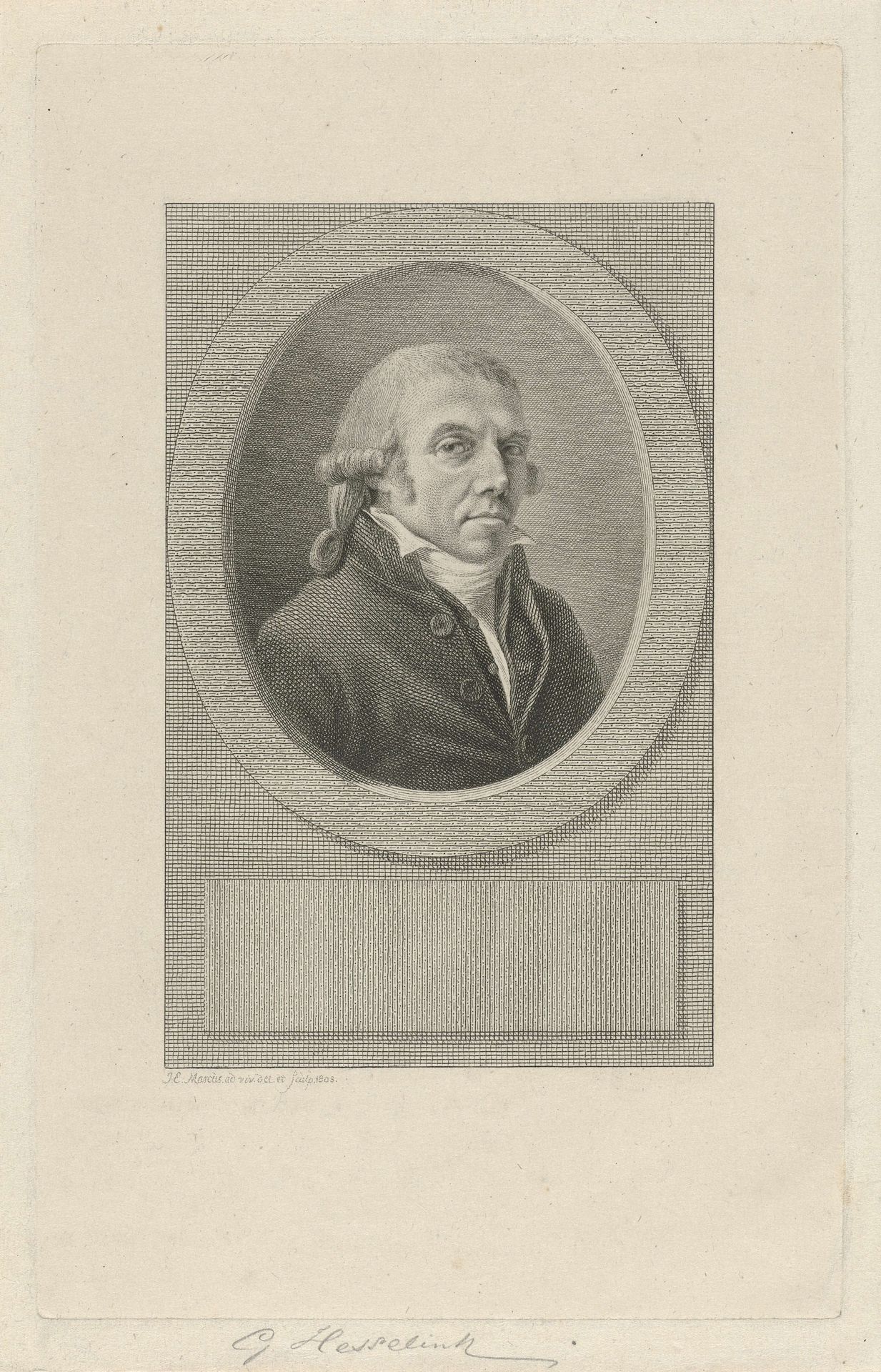 Portret van Gerrit Hesselink by Jacob Ernst Marcus
