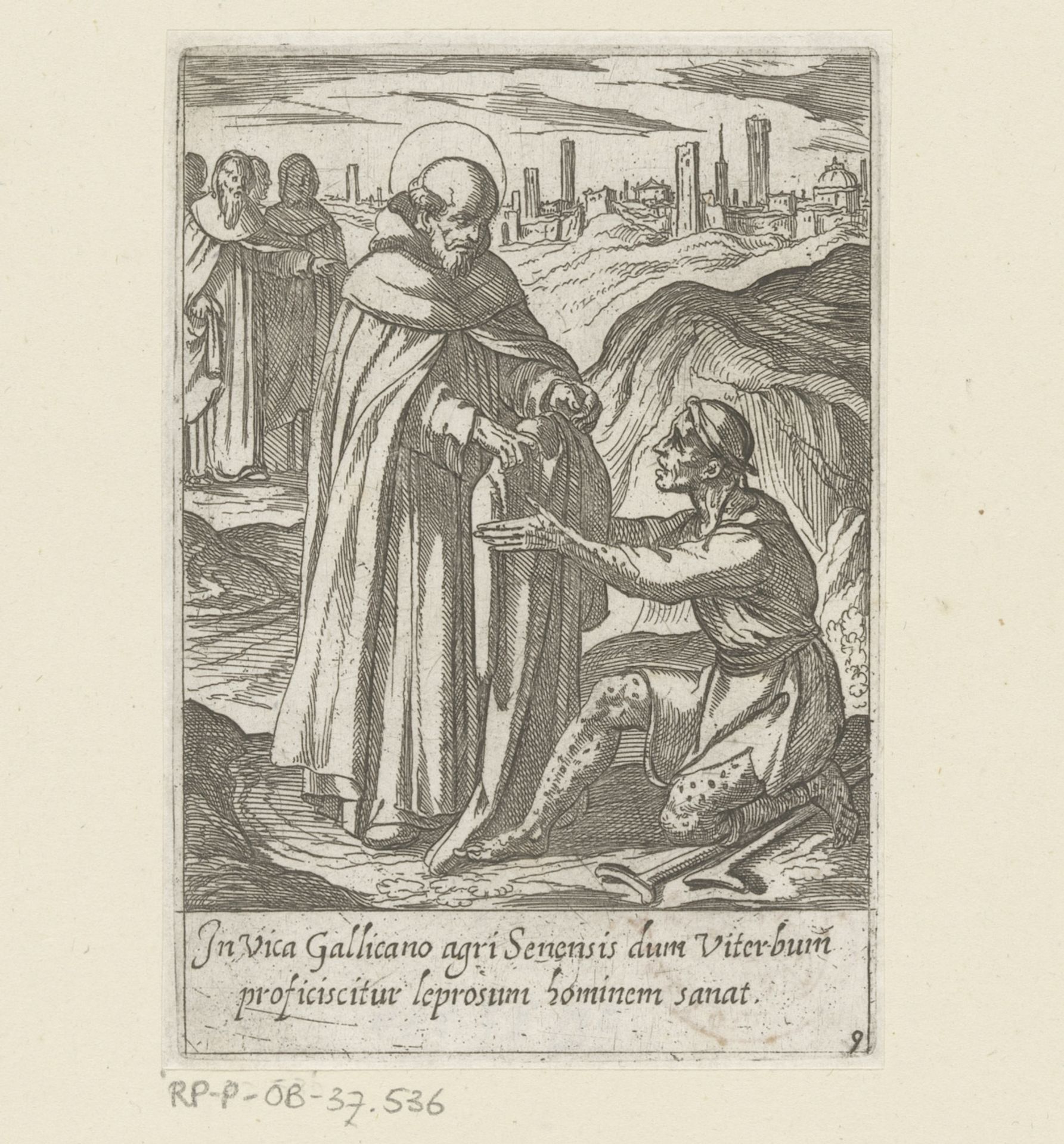 De heilige Philippus geneest een leproos by Antonio Tempesta