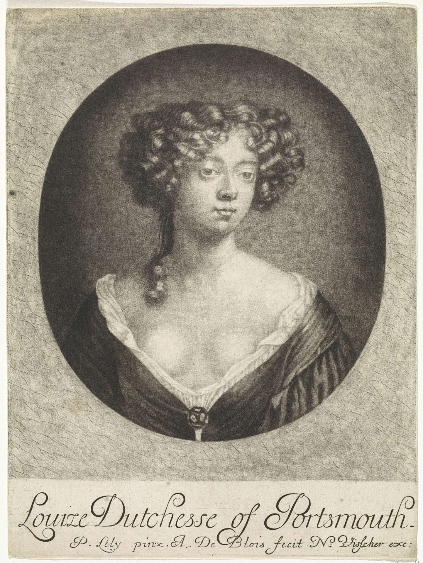 Portret van Louise de Kéroualle hertogin van Portsmouth by Abraham de Blois