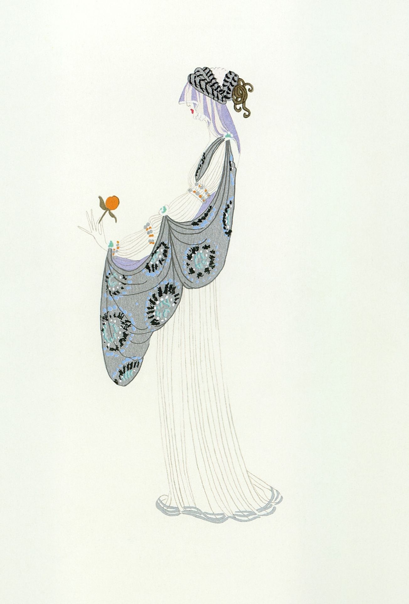 Lady with a Rose by Erte