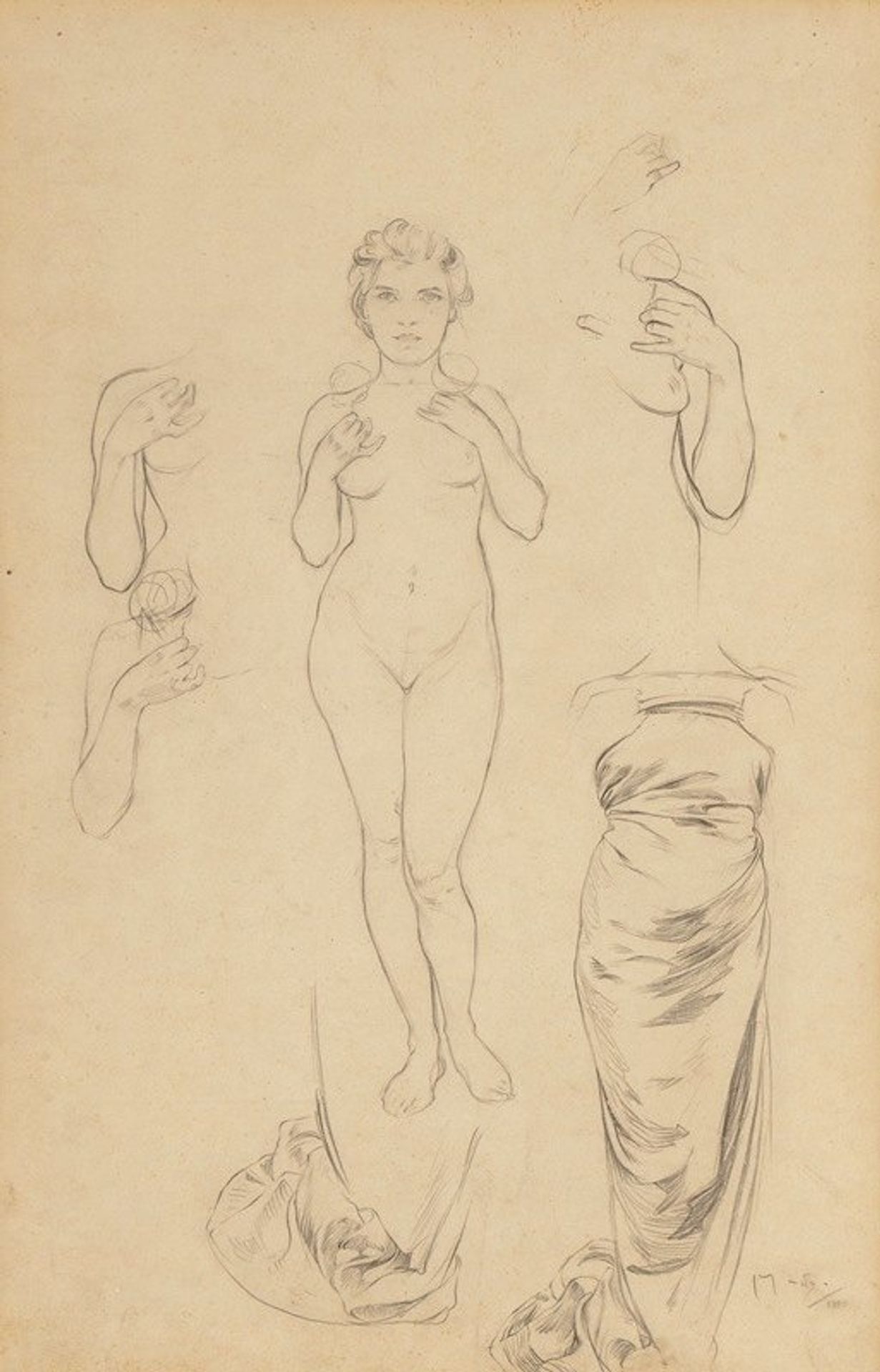 Preliminary design for ‘The Rose’ by Alphonse Mucha