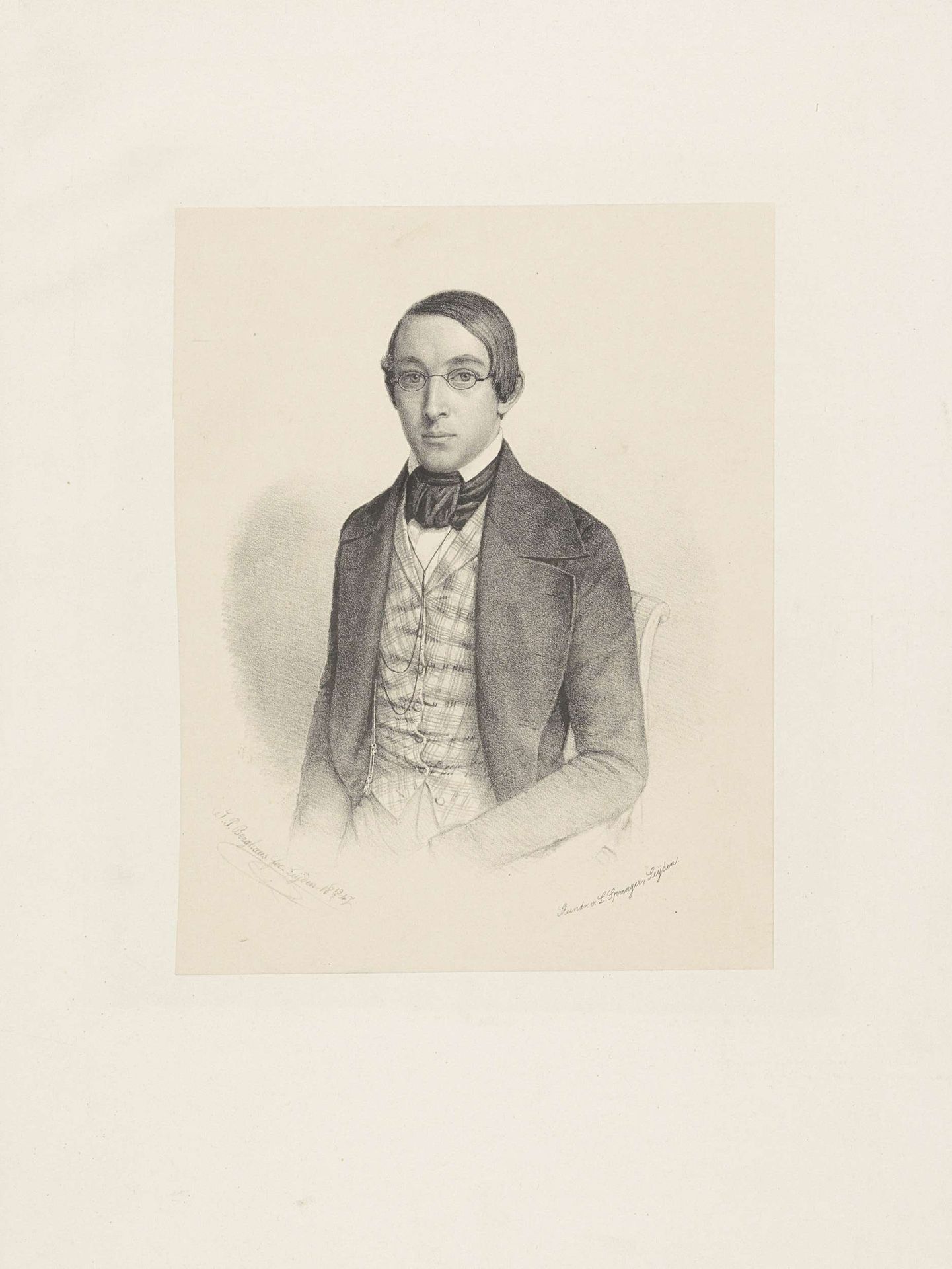 Portret van Cornelius Ekama by Johann Peter Berghaus