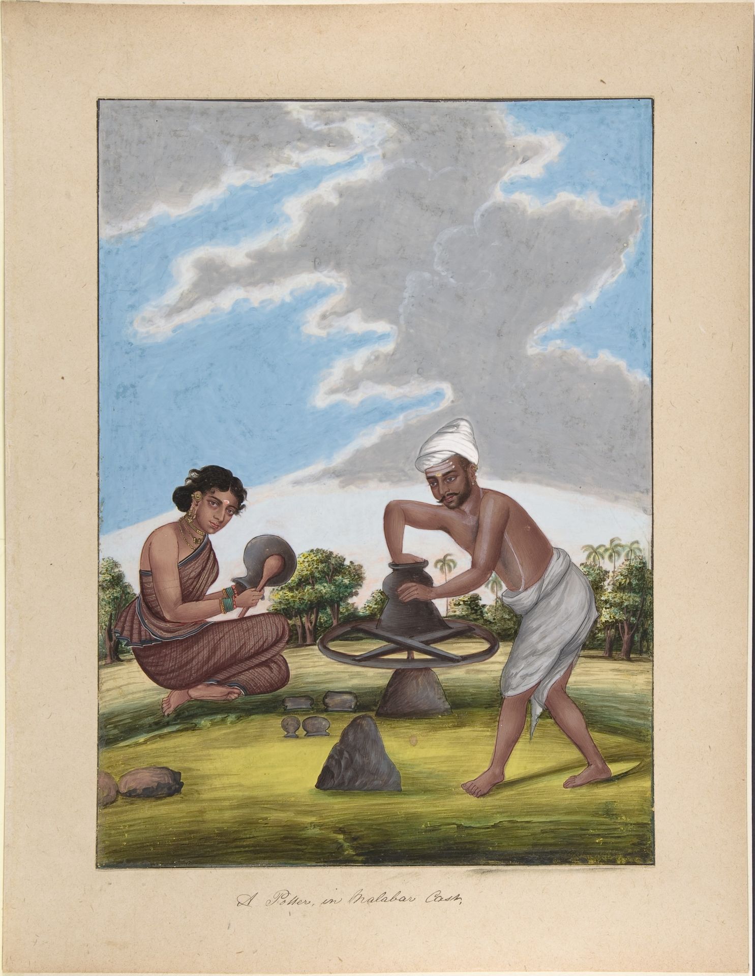 A Potter in Balabar Cast, from Indian Trades and Castes by Anonymous