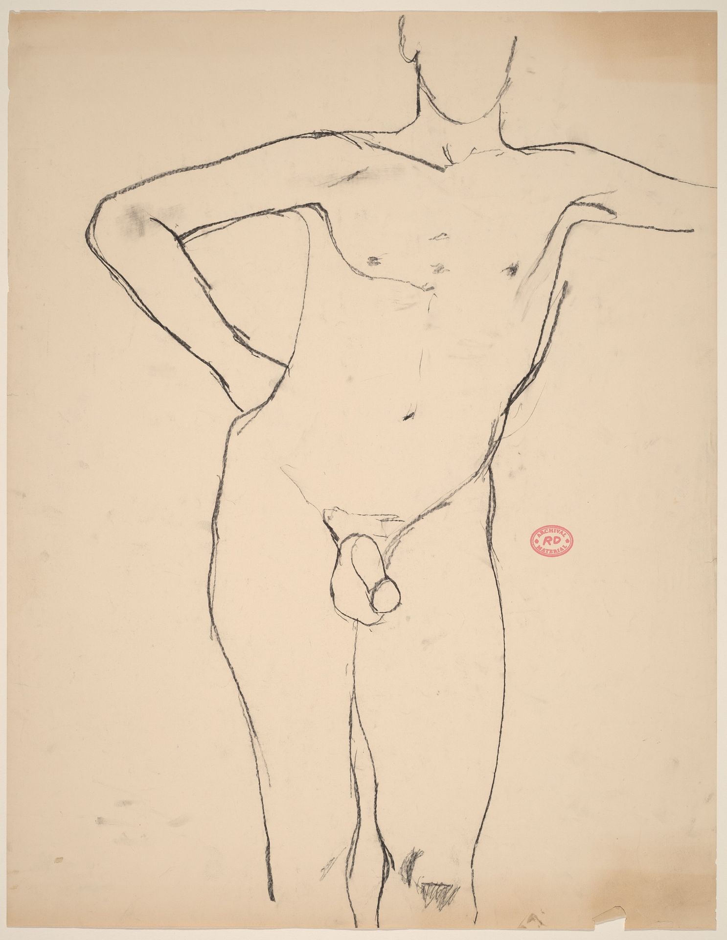 Untitled [standing nude with his right arm akimbo] by Richard Diebenkorn