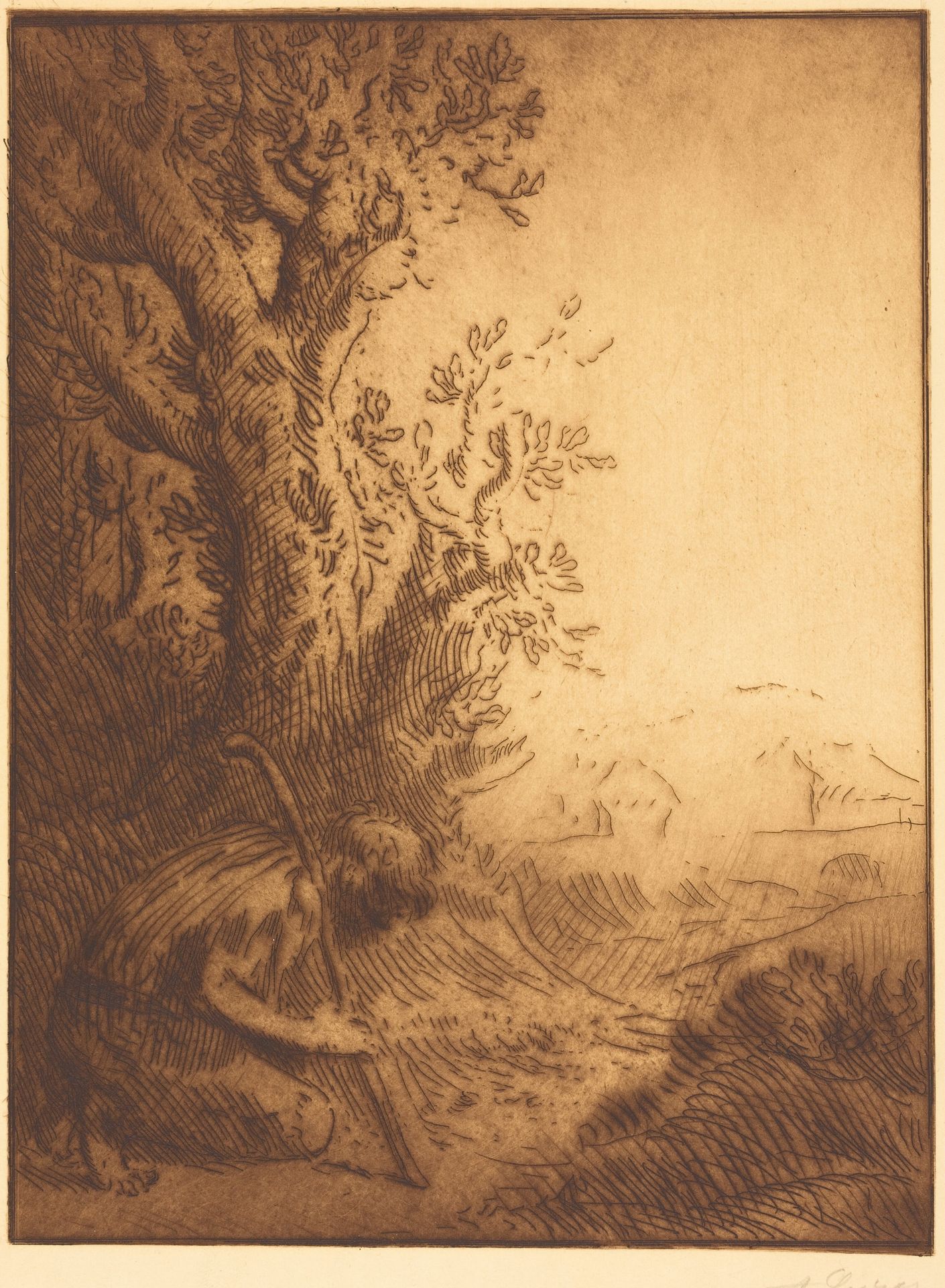 The Prodigal Son, 4th plate (L'enfant prodigue) by Alphonse Legros