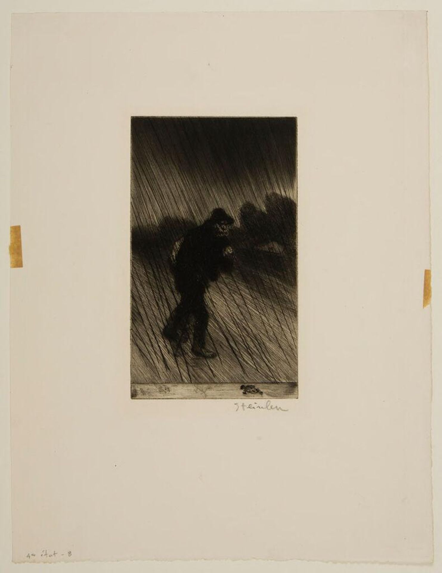 A Tramp in the Rain by Théophile Alexandre Steinlen