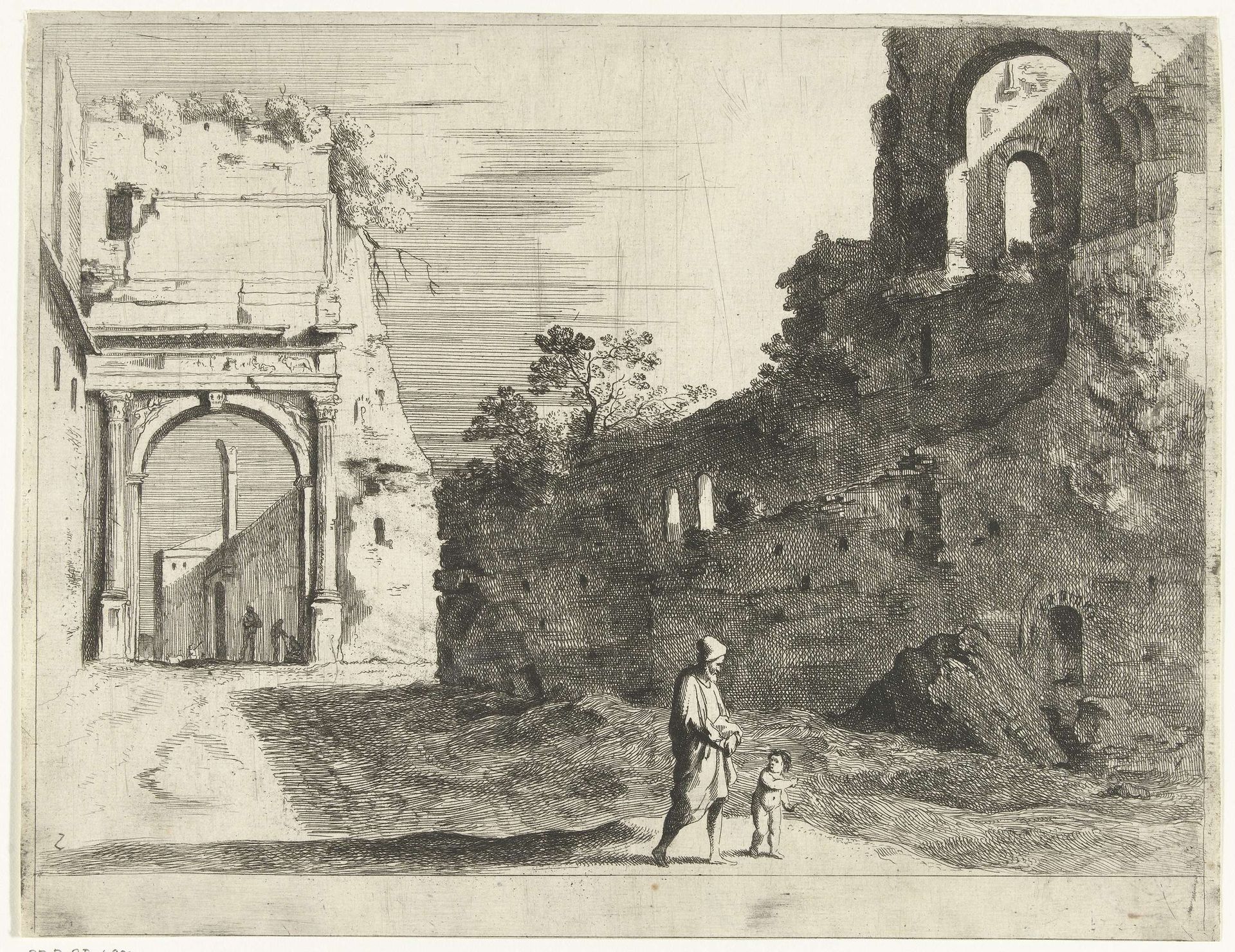 Ruïne van Titusboog op Forum Romanum by Jan Gerritsz van Bronckhorst