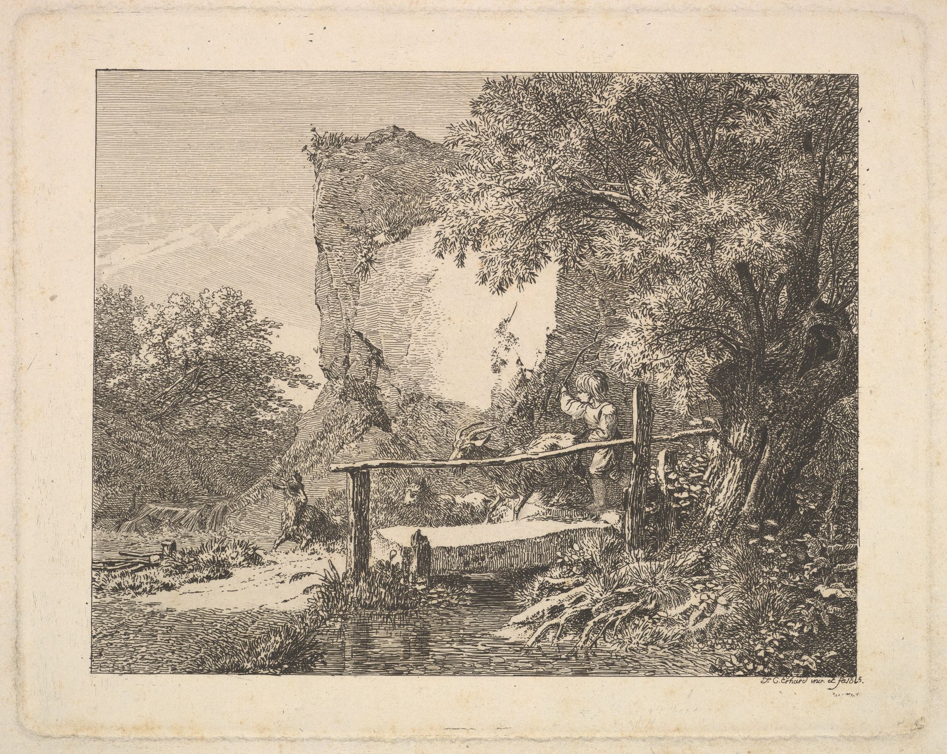 A Boy with Three Goats by Johann Christoph Erhard