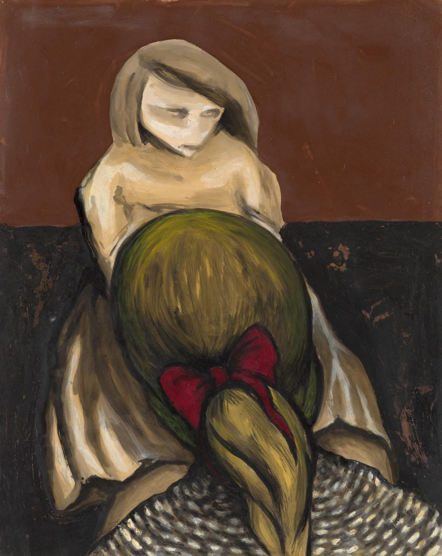 Dos niñas en la calle by Joy Hester