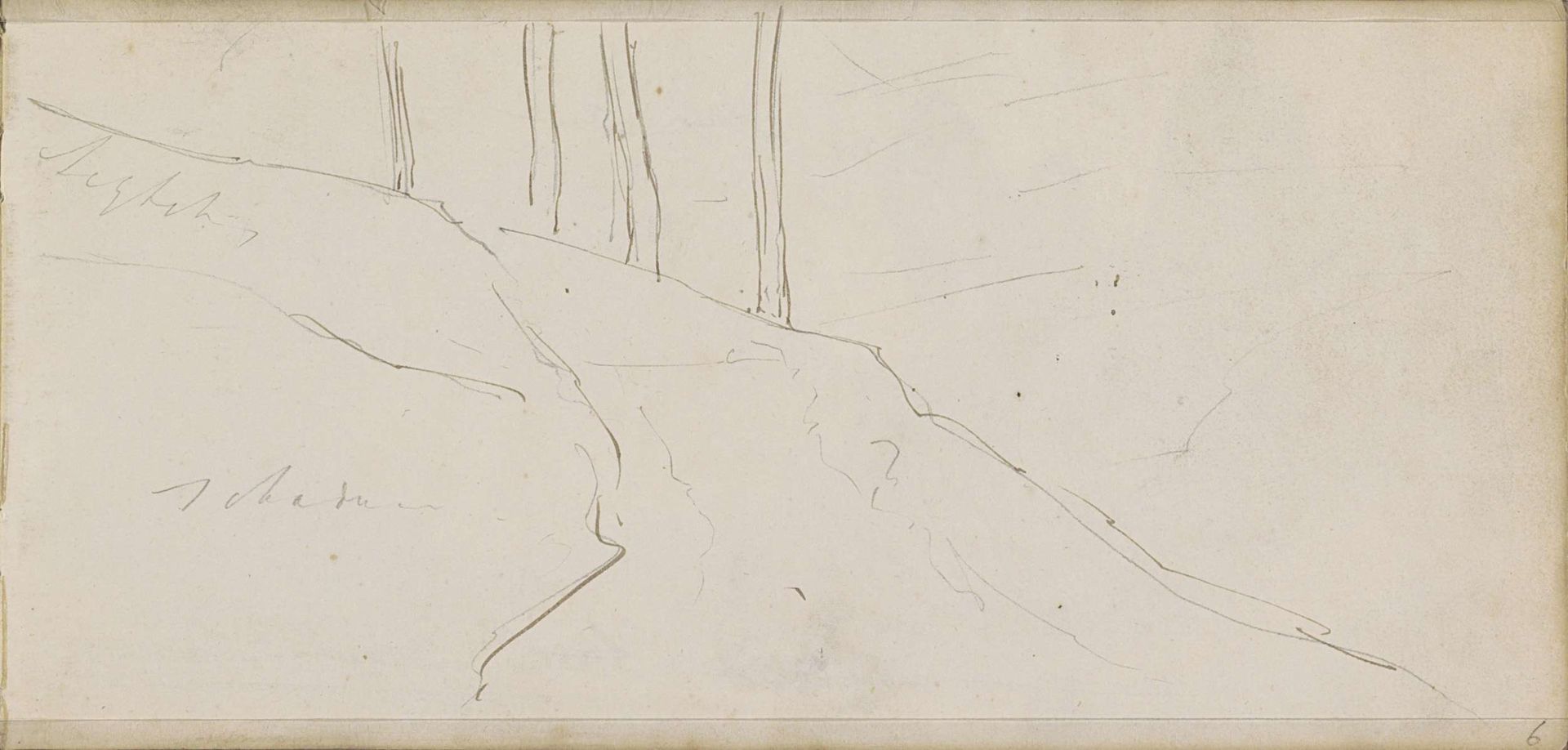 Bomen op een heuvel by Johannes Tavenraat
