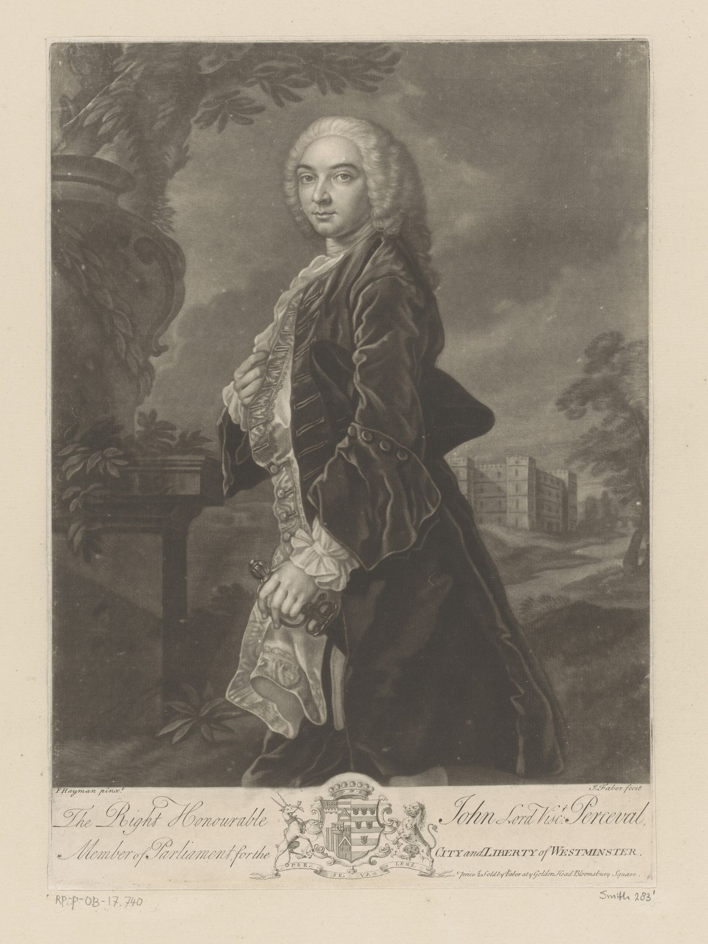 Portret van John Perceval by John (II) Faber