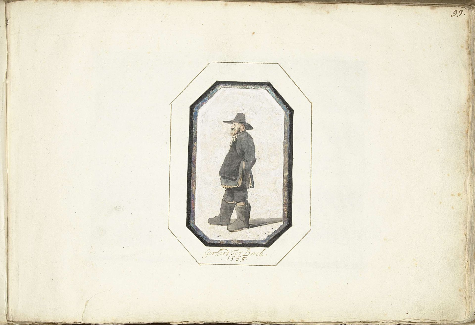 Portret van Gerard ter Borch de Oude, in achthoekige omlijsting by Harmen ter Borch