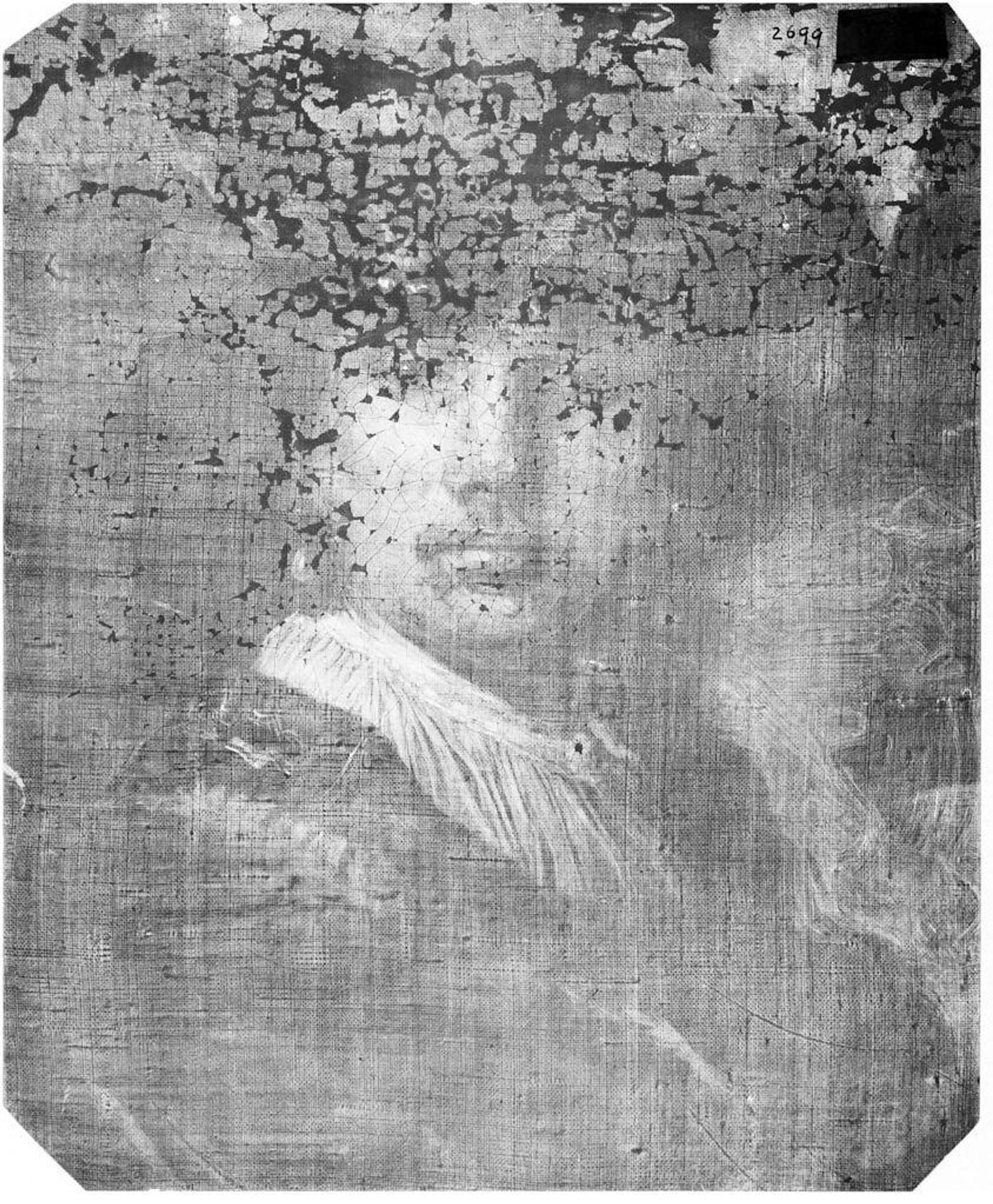 X-radiograph(s) of "Self-Portrait" by Artist of original: School of Rembrandt Harmensz. van Rijn