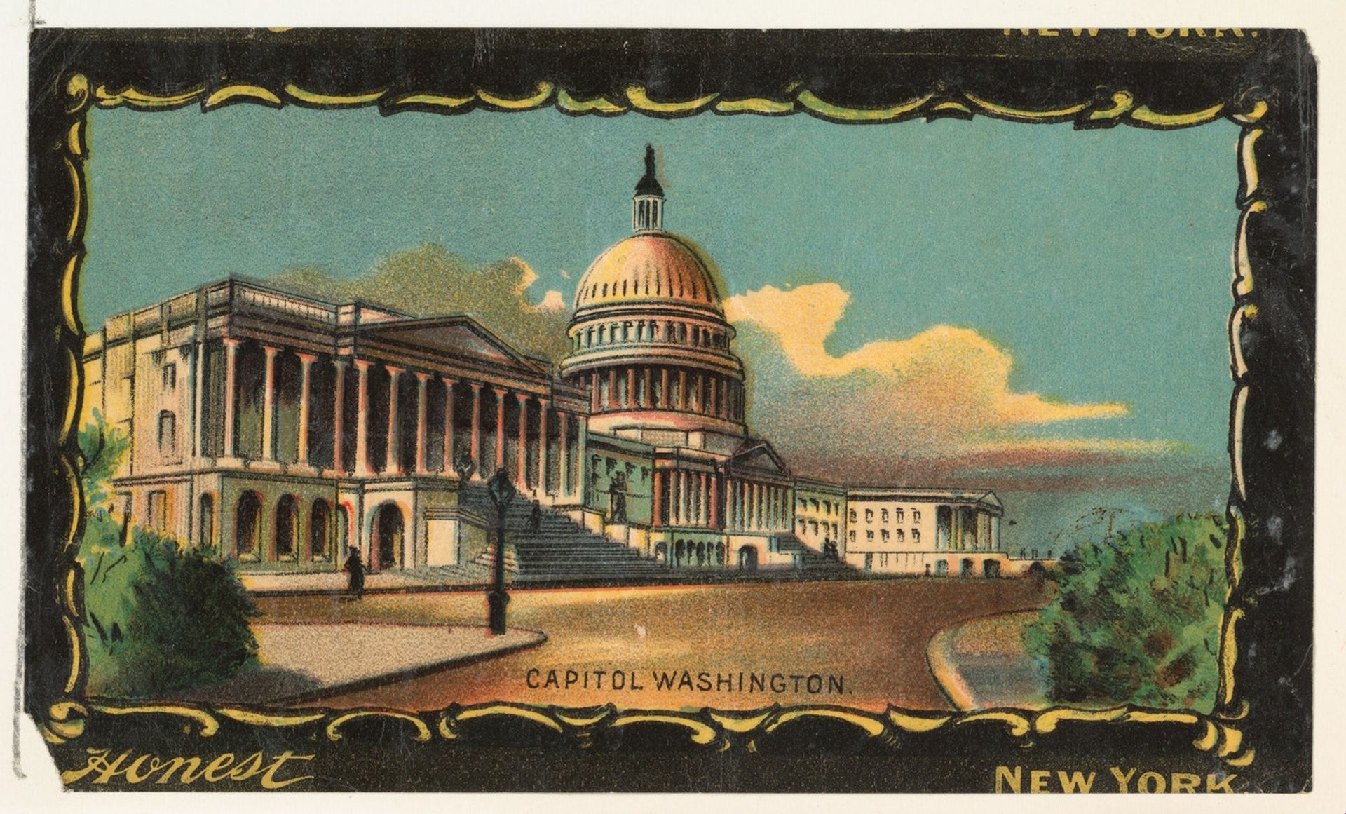 Capitol, Washington, D.C., from the Transparencies series (N137) issued by W. Duke, Sons & Co. to promote Honest Long Cut Tobacco by W. Duke, Sons & Co.