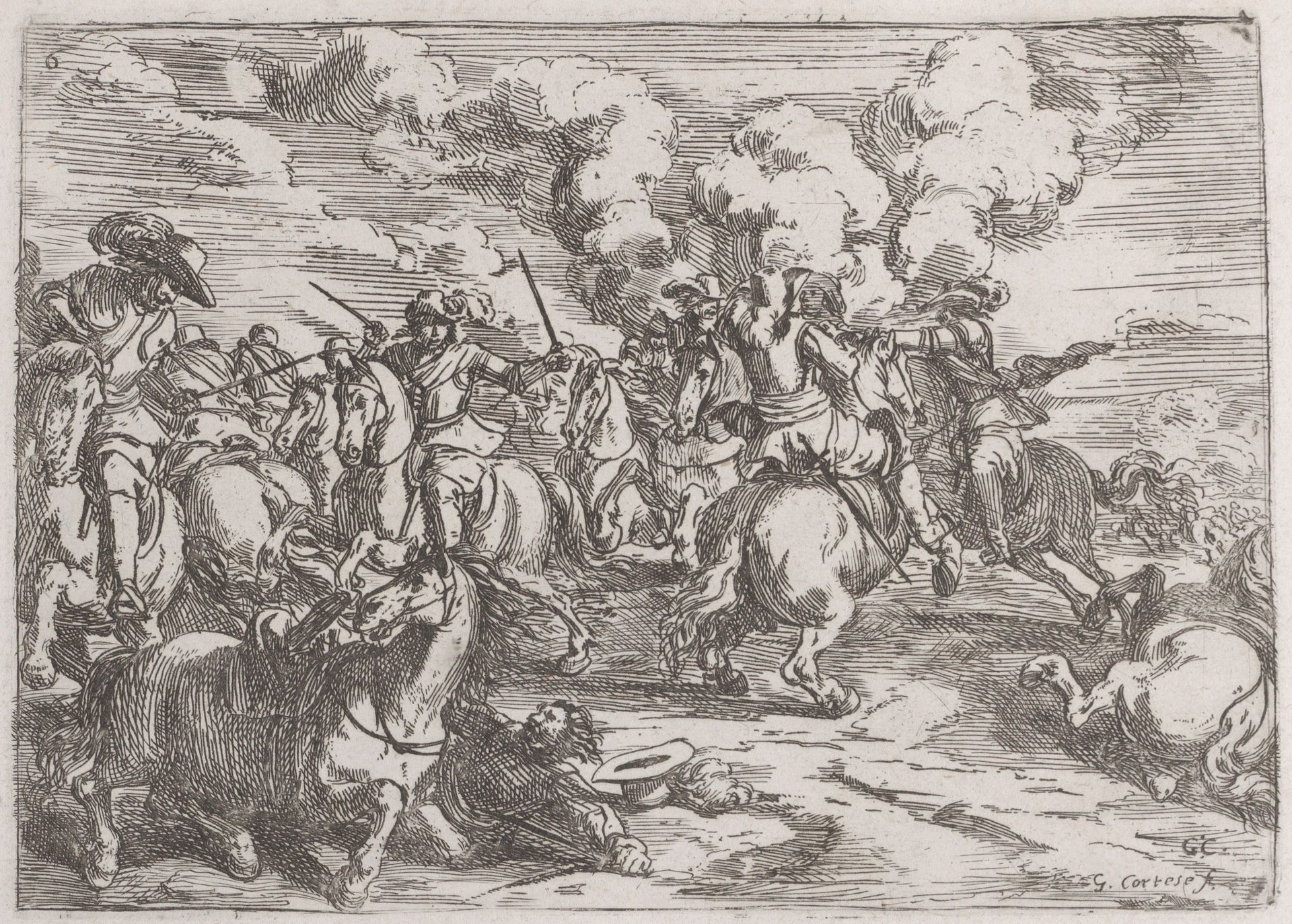Plate 6: the combat by Jacques Courtois