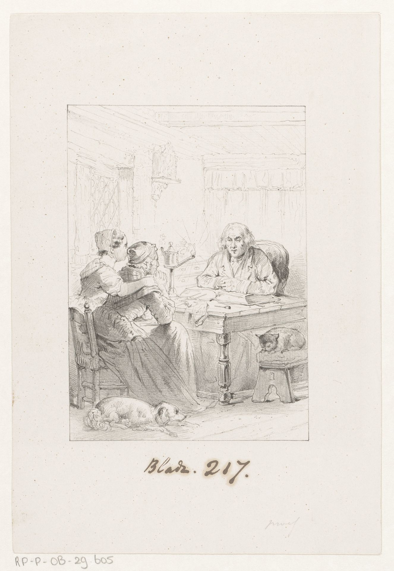 Man ontvangt twee vrouwen by Herman Frederik Carel ten Kate