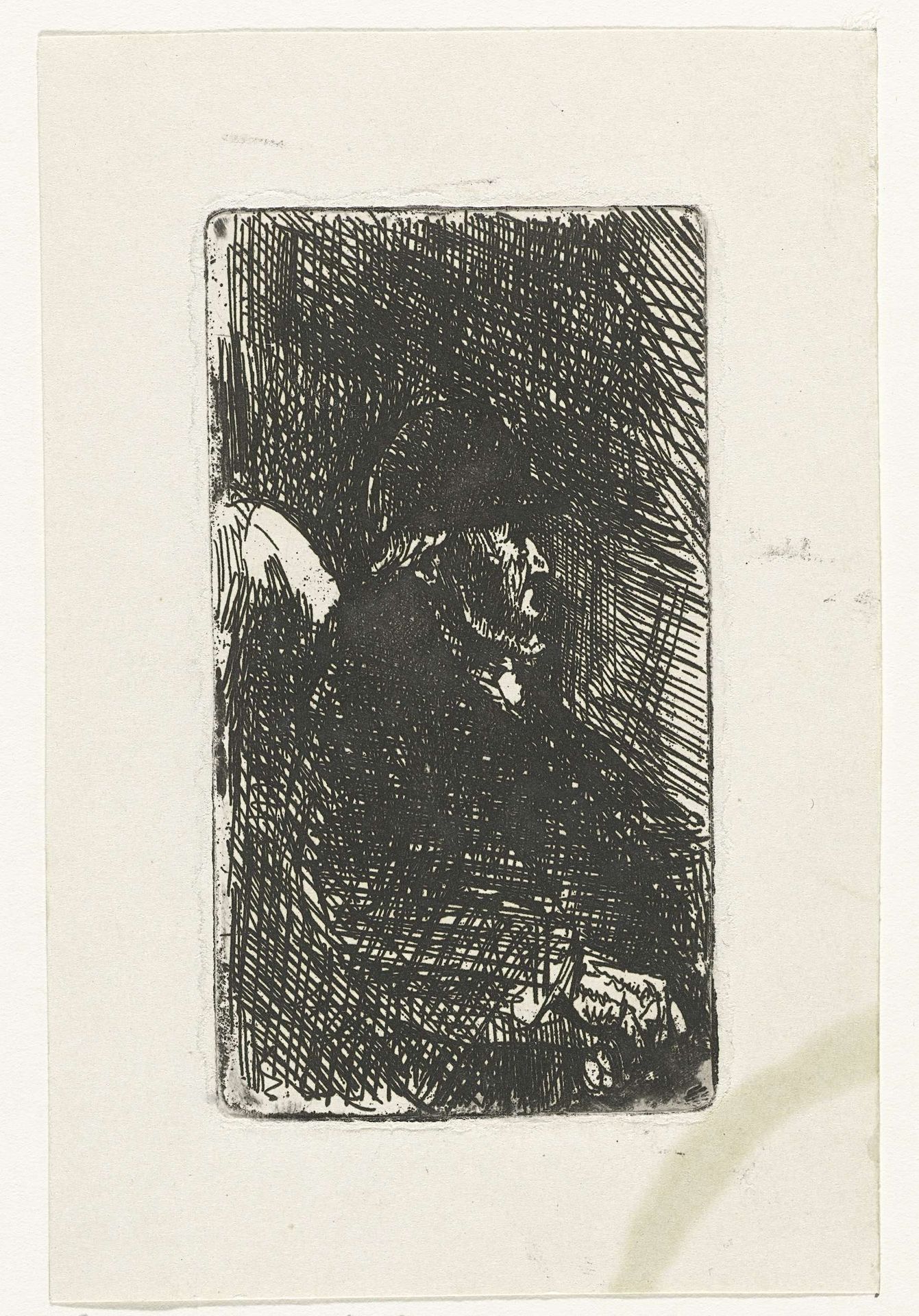Zittende oude man by Jozef Israëls