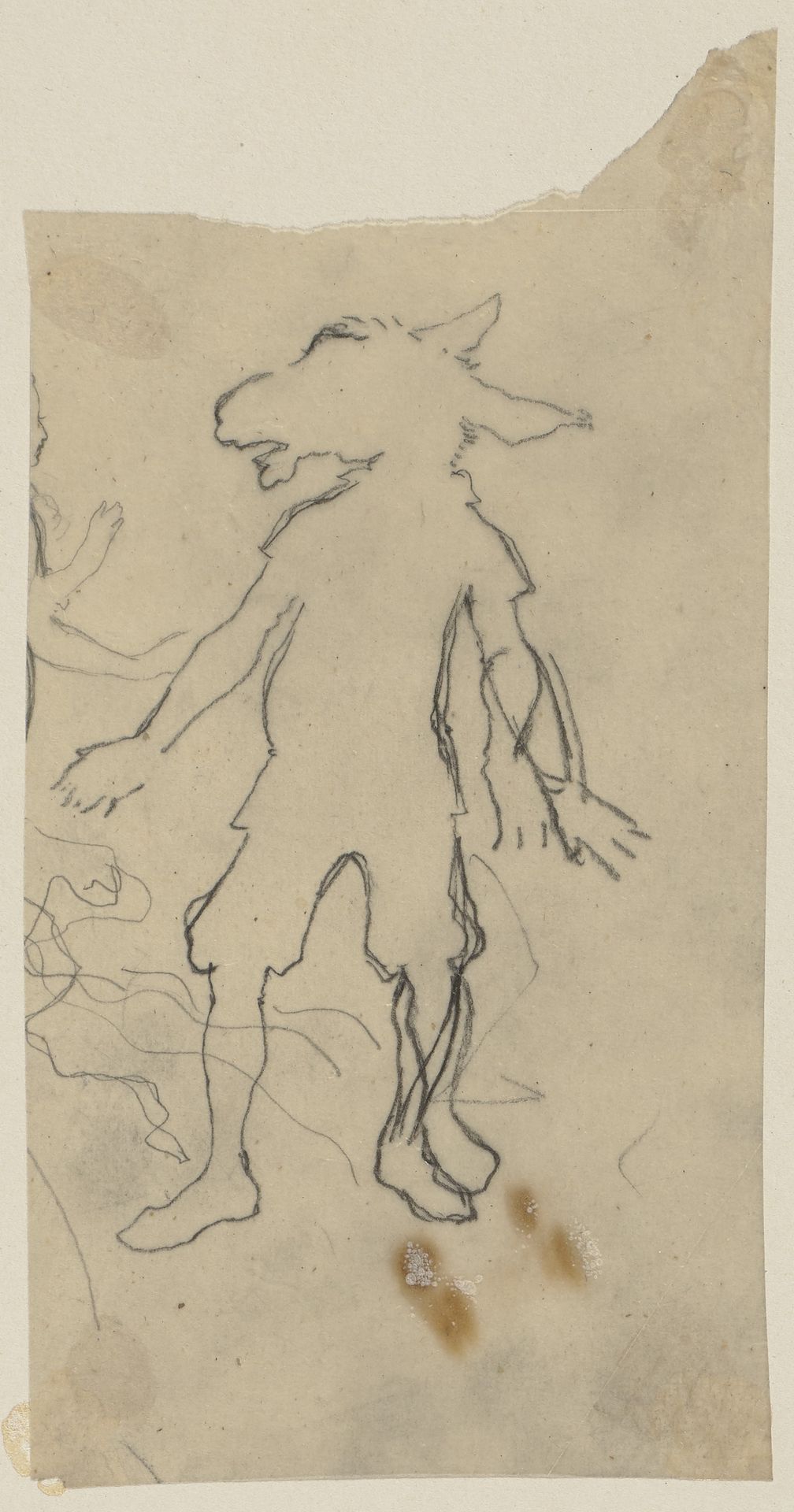 Kopf und Arme der Titania und Nick Bottom mit Eselskopf von vorn by Paul Konewka