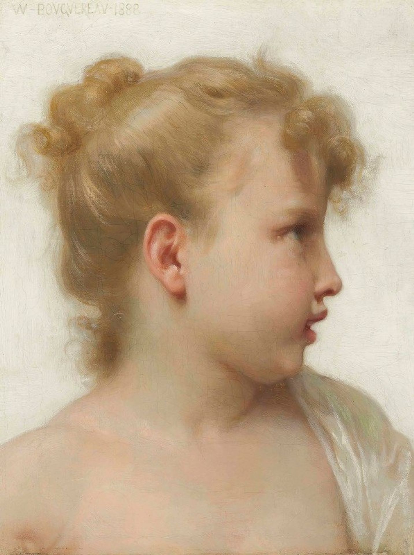 Etude; tête de petite fille by William Bouguereau