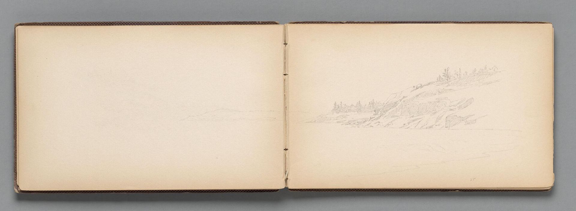 Partial Mount Desert Island Landscape; verso: Partial Bald Porcupine Island Landscape by Sanford Robinson Gifford