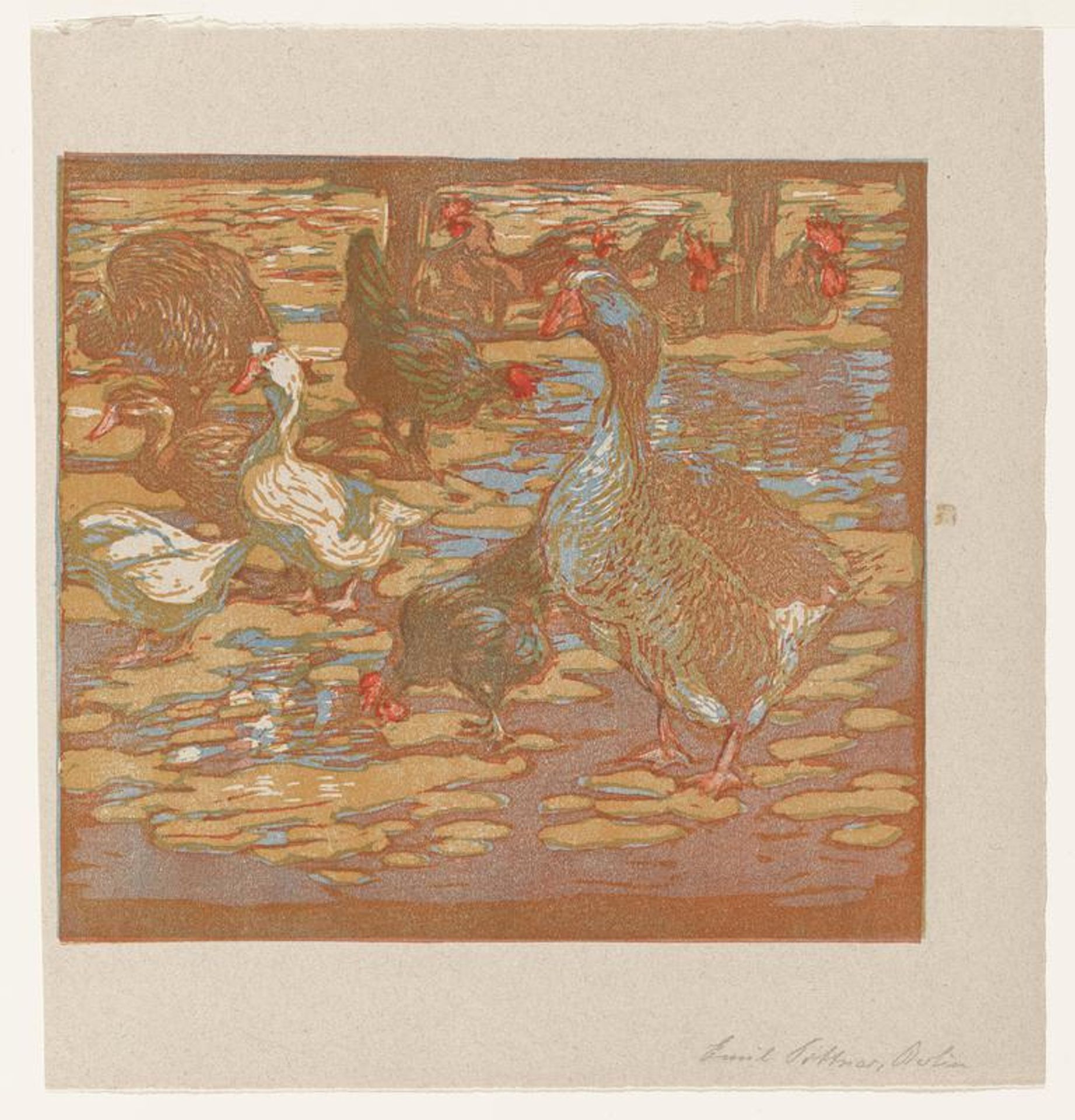 Waterfowl and Chickens (Wasservögel und Hühner) by Emil Pottner