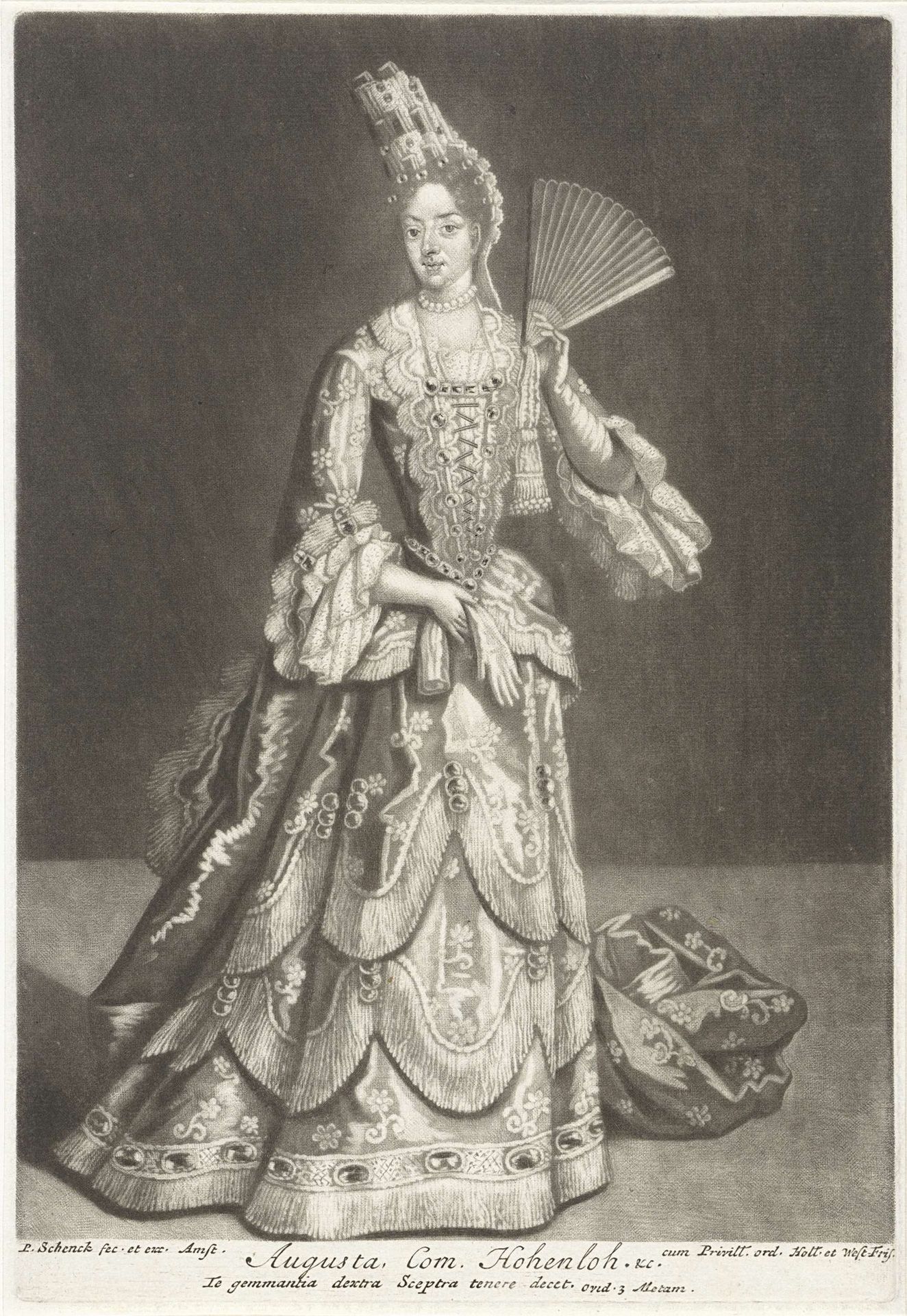 Portret van Anna Augusta gravin van Hohenlohe by Pieter Schenk